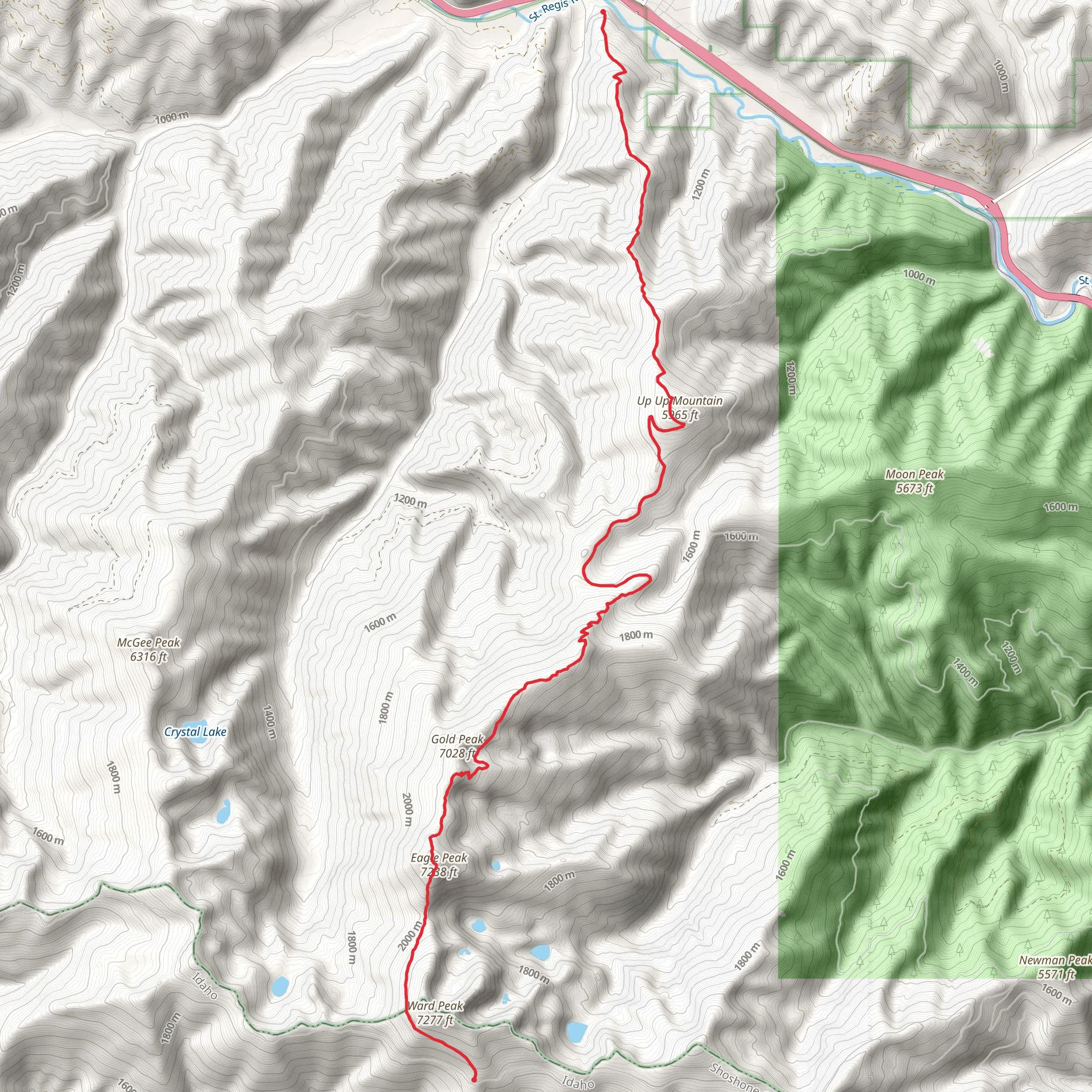 UP UP Ridge Trail mobile static map