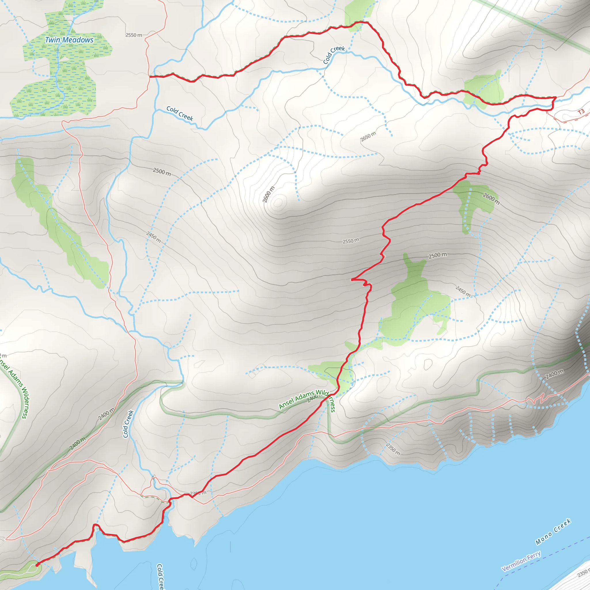 Graveyard Cutoff Trail mobile static map