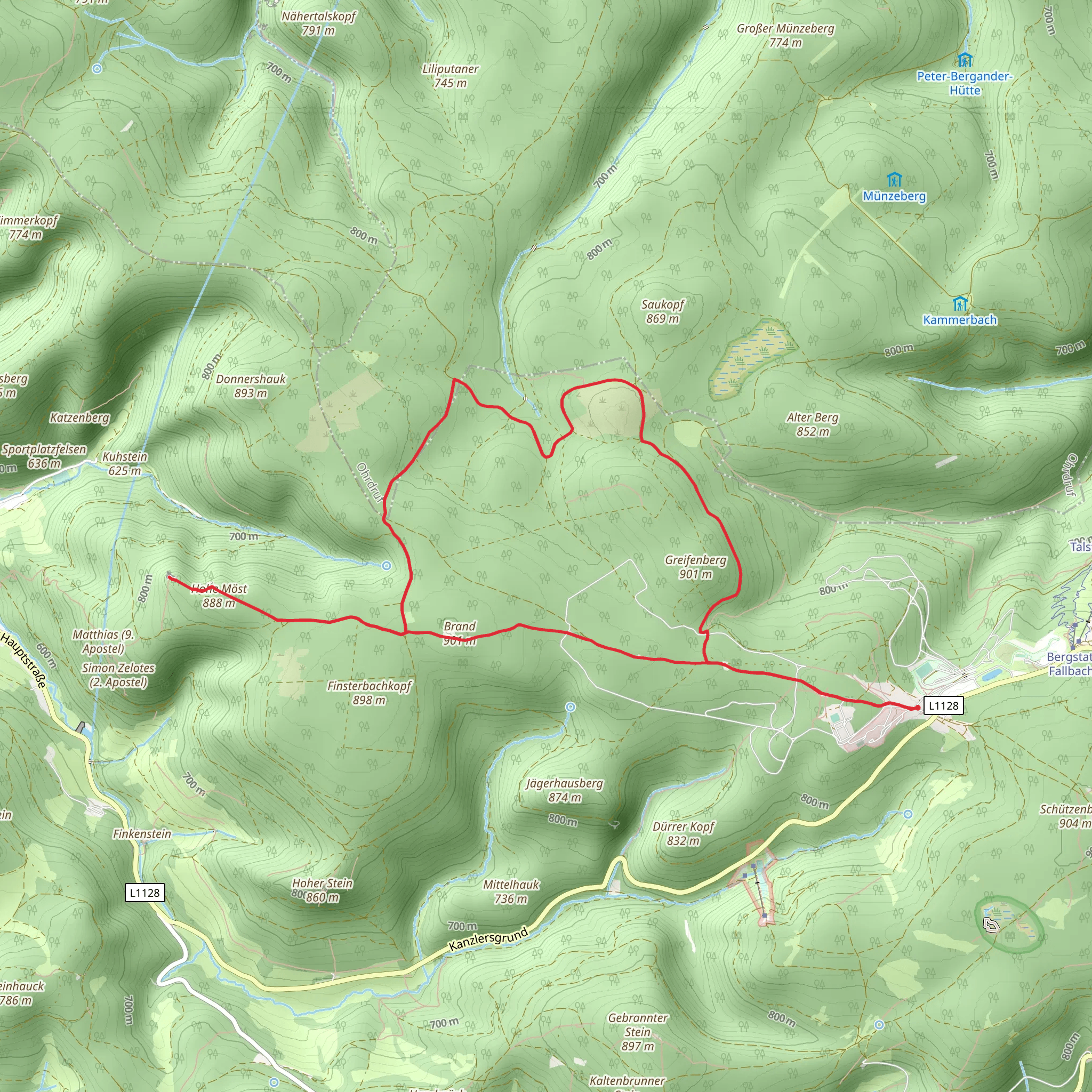 Brand and Hohe Möst Loop via Rennsteig mobile static map