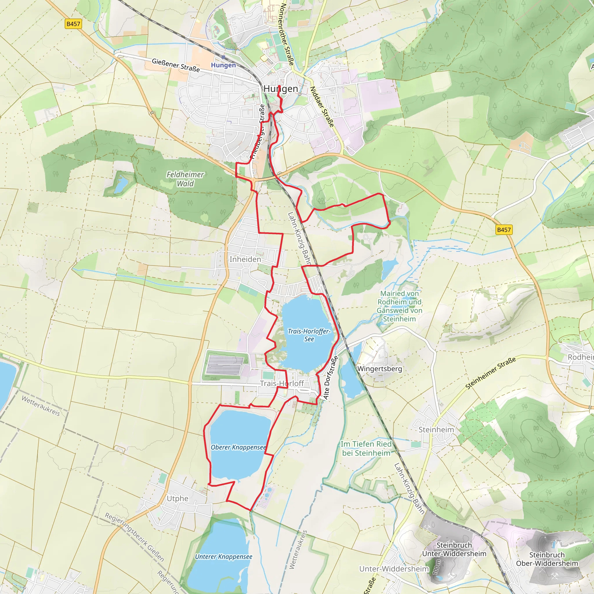 Trais Horloffer See and Oberer Knappensee Loop mobile static map