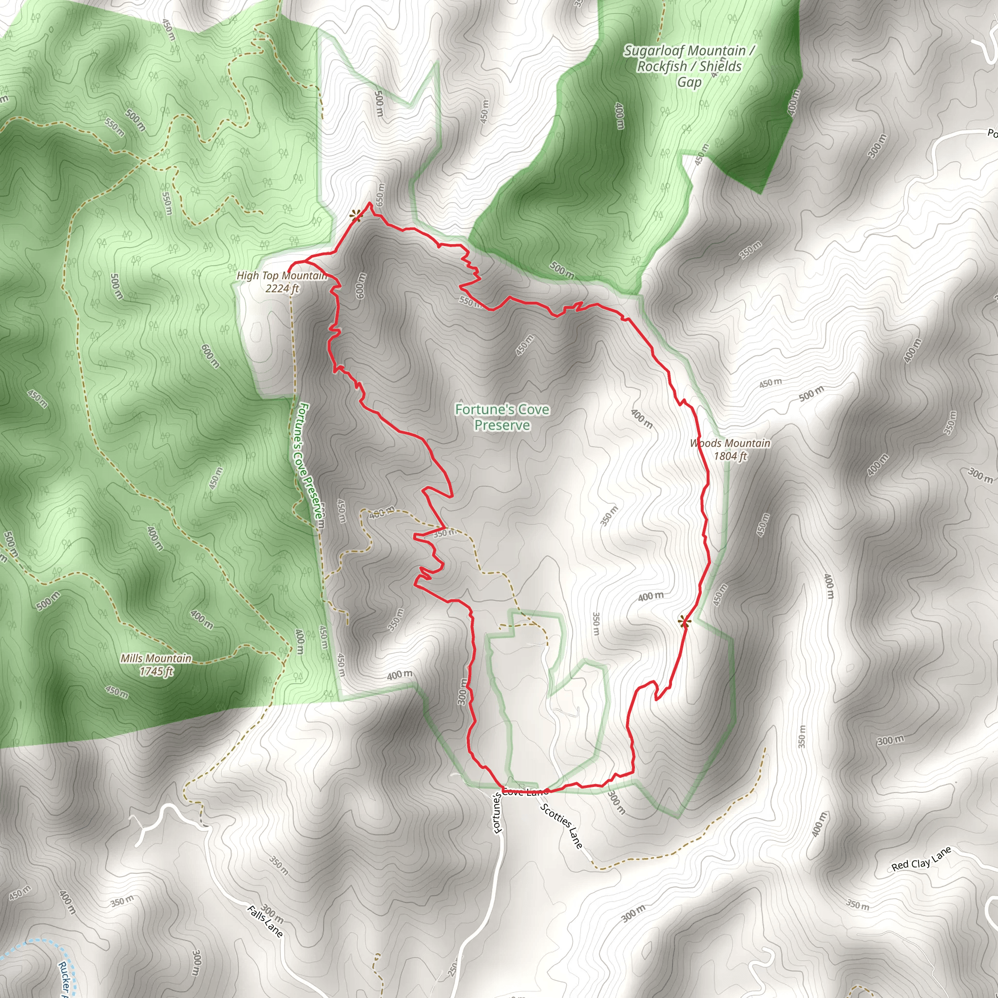 High Top Mountain Loop mobile static map