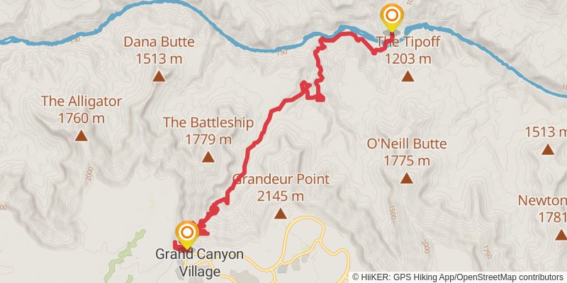 Rim to Rim Trail spur 1 Map