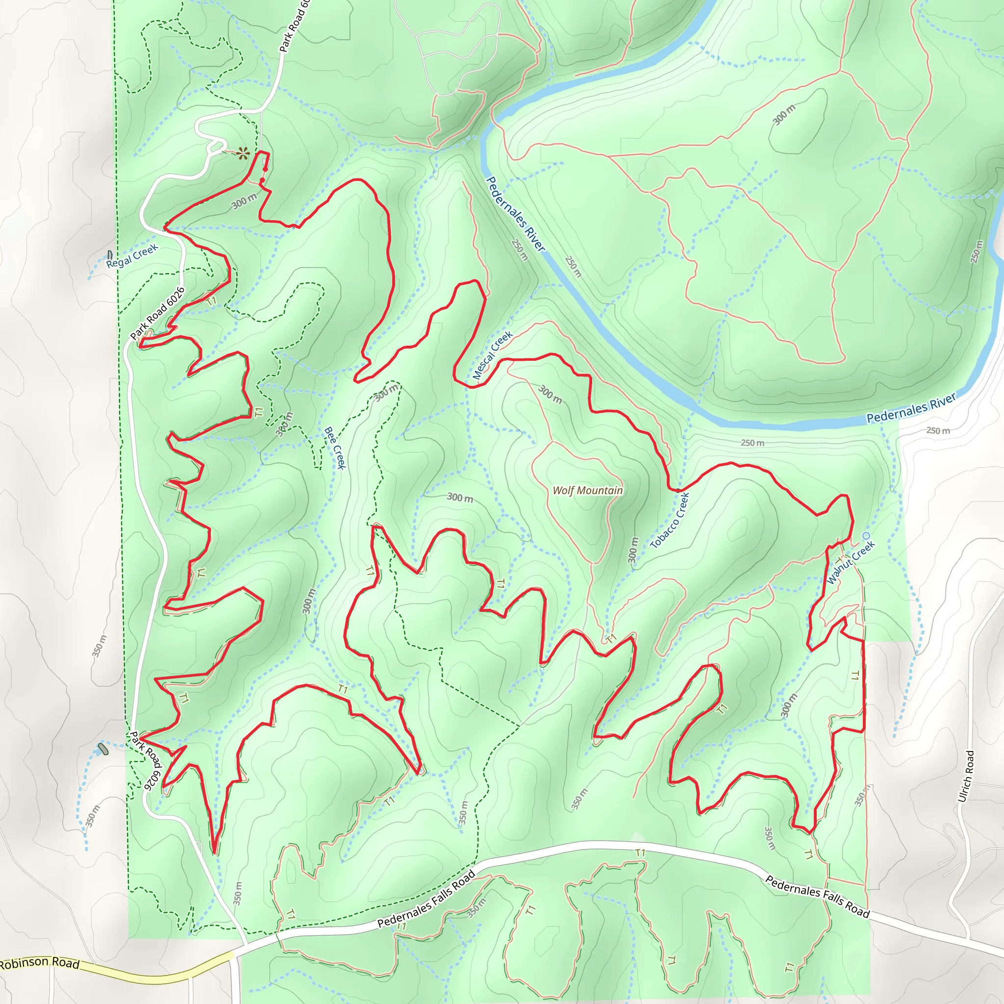 Pedernales Falls State Park Loop mobile static map