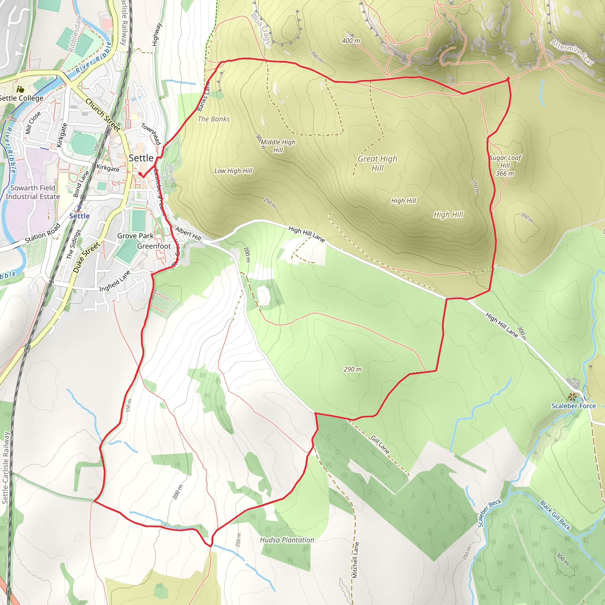 Settle Circular Walk mobile static map