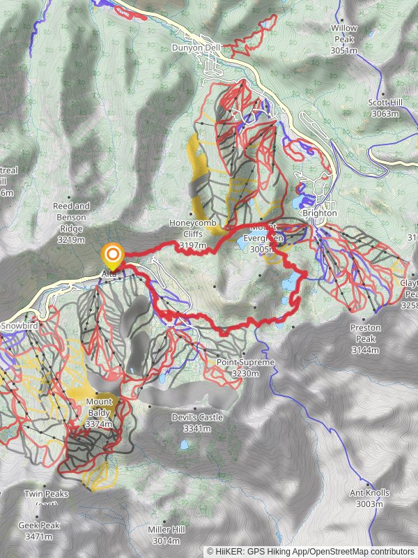 Twin Lakes Reservoir, Alta Brighton Trail and Catherine's Pass Trail
