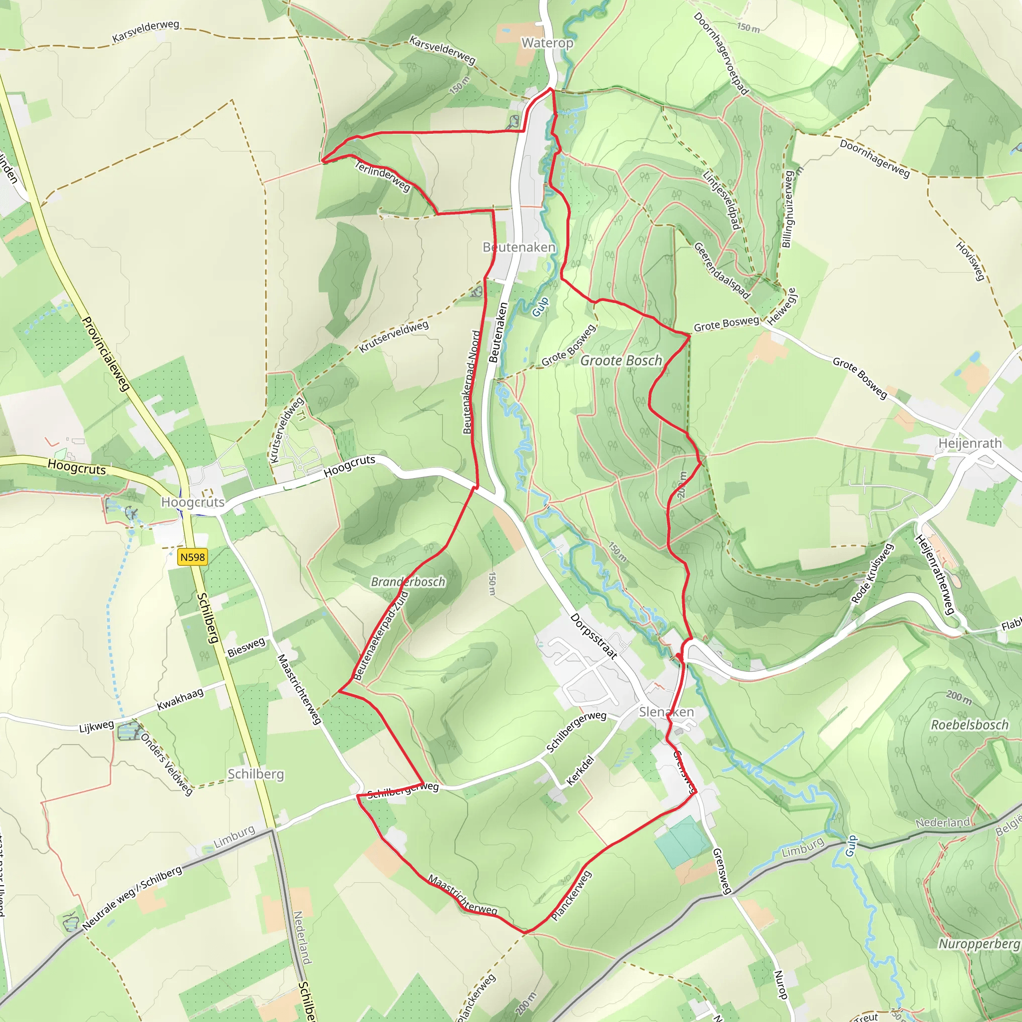 Gulpen Wittem Slenaken and Krijtlandpad Loop mobile static map