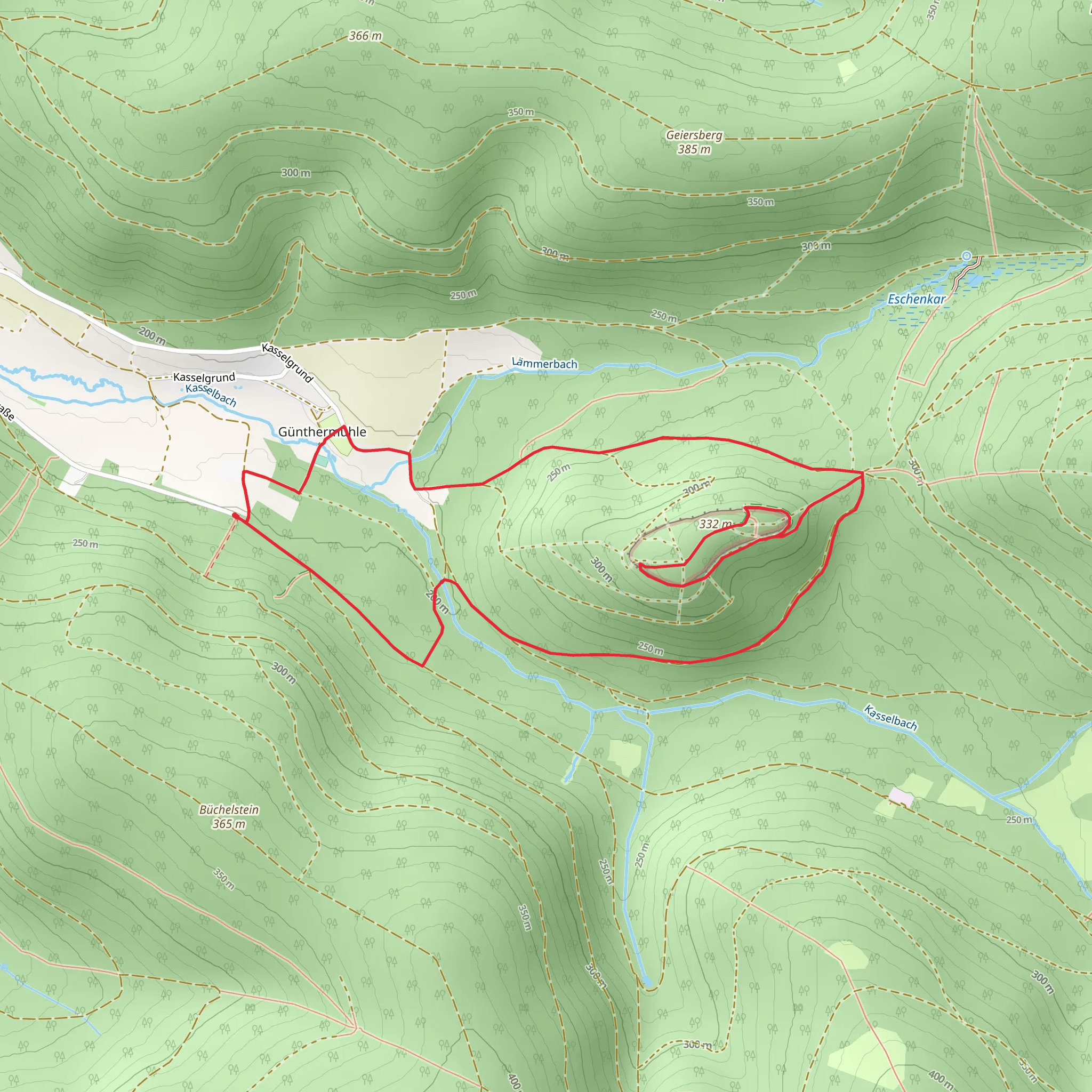 Alteburg via Kulturweg Biebergemuend 2 mobile static map