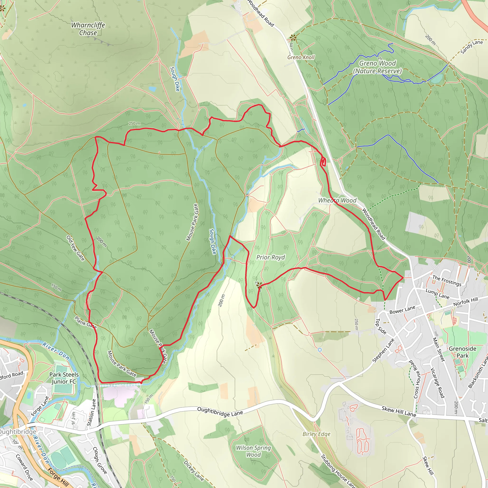Hague's Wood, Broomhead Spring and Wheata Wood Loop mobile static map