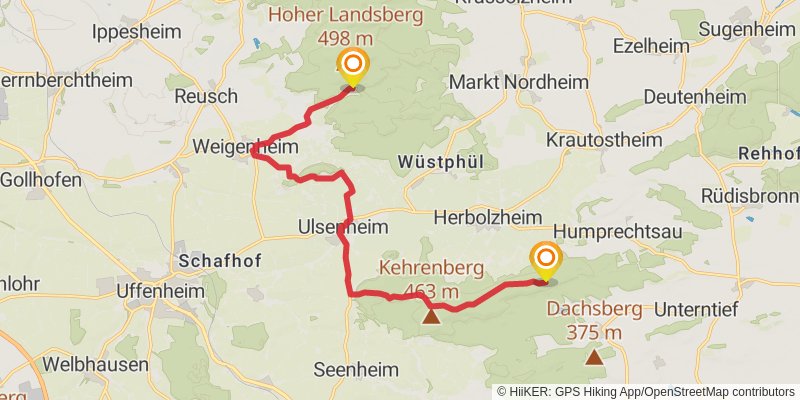 Steigerwald Panoramaweg alt 1 Map