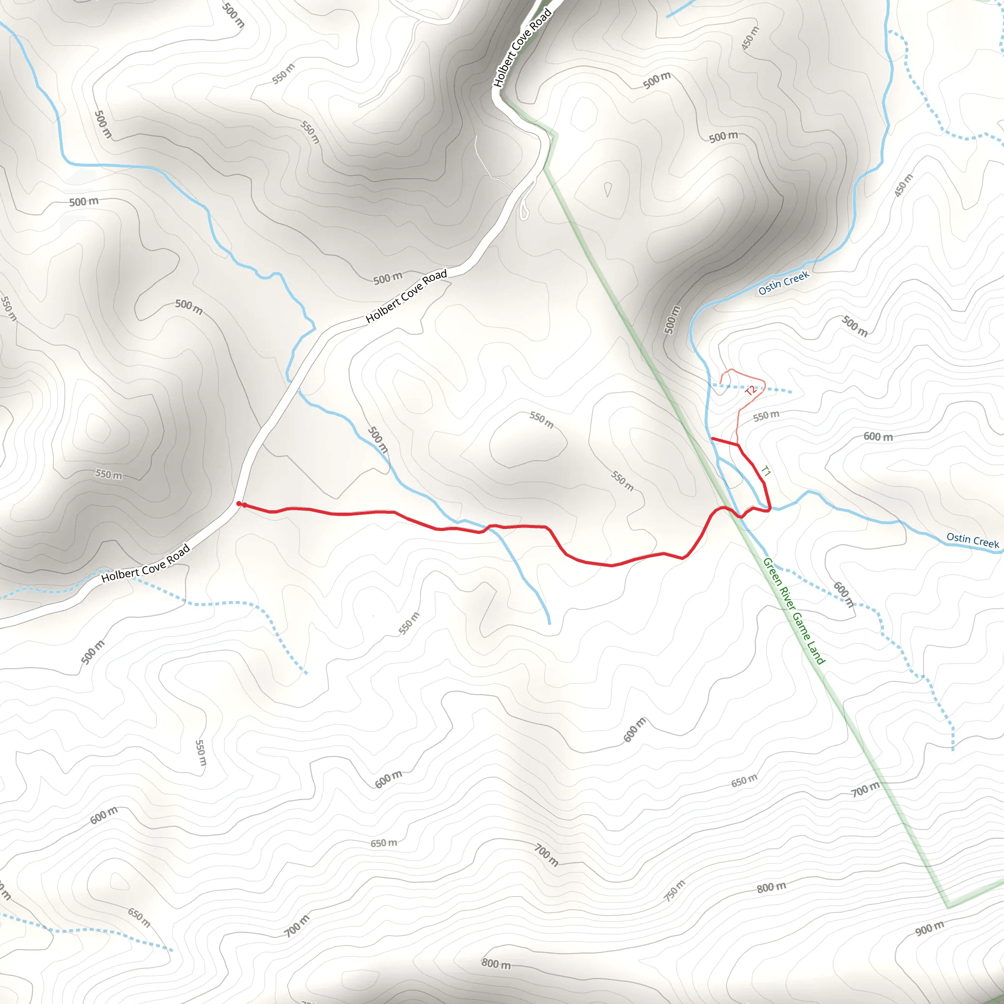 Ostin Creek from Holbert Cove Road mobile static map