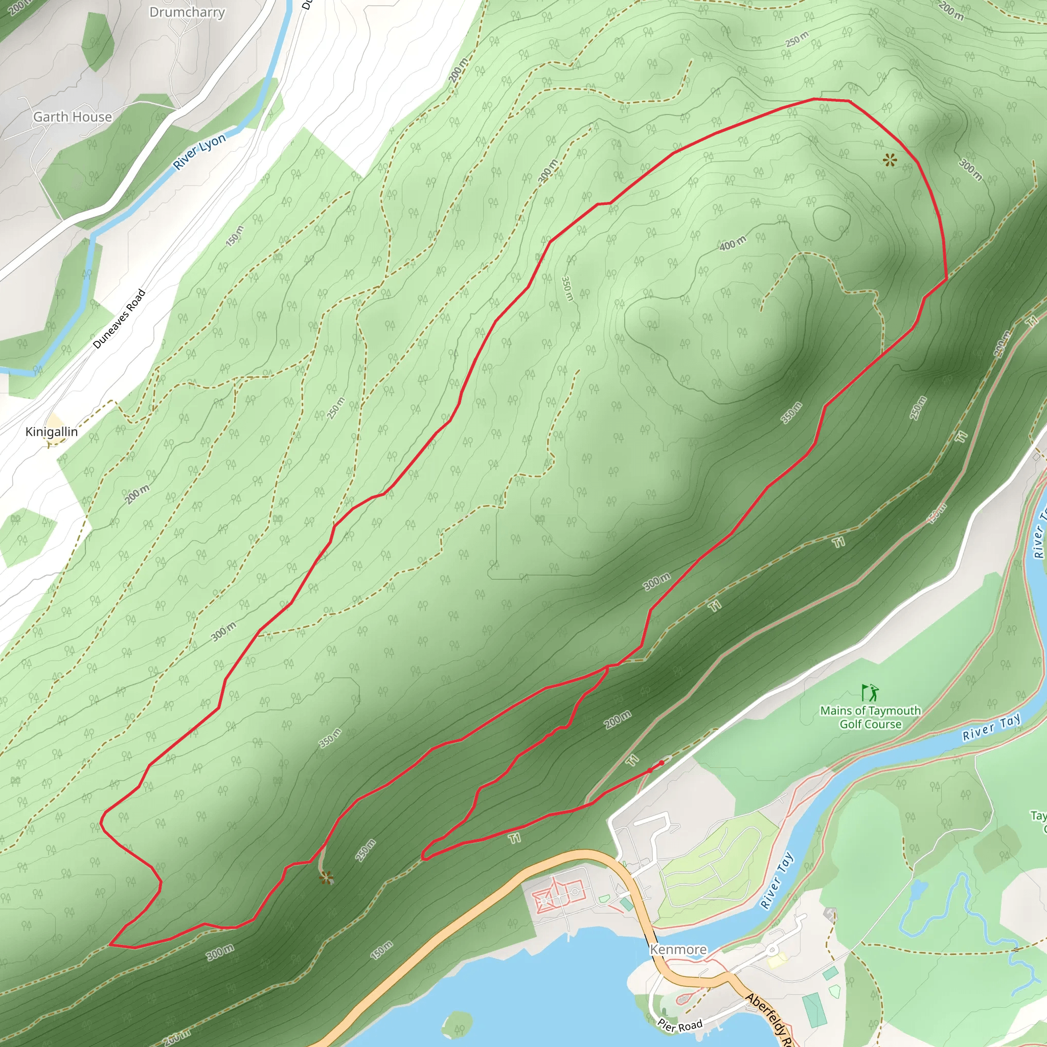Caisteal MacTuathal Loop Trail from Loch Tay mobile static map
