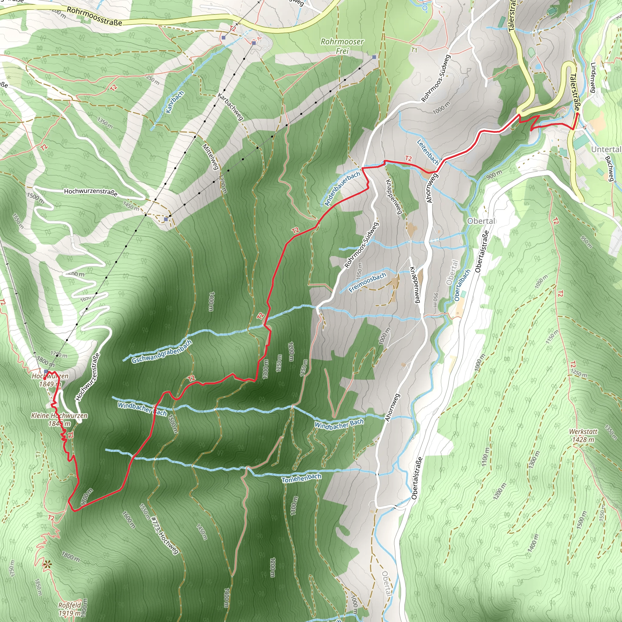 Hochwurzen to Untertal mobile static map