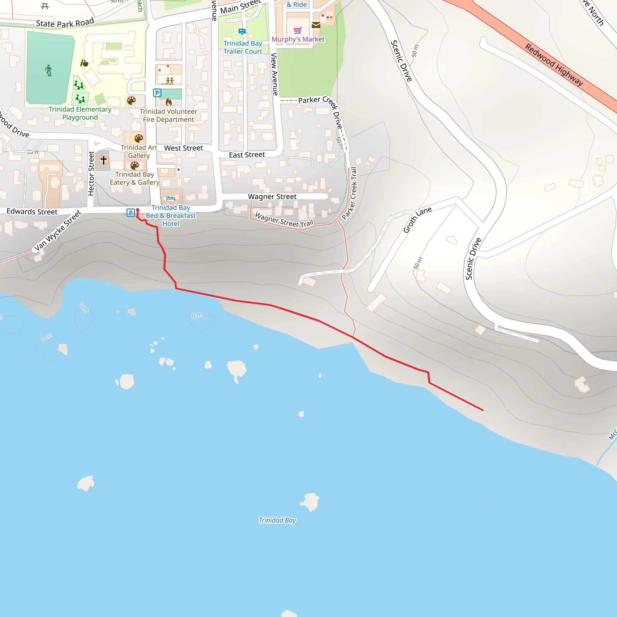 California Coastal Trail - Trinidad mobile static map