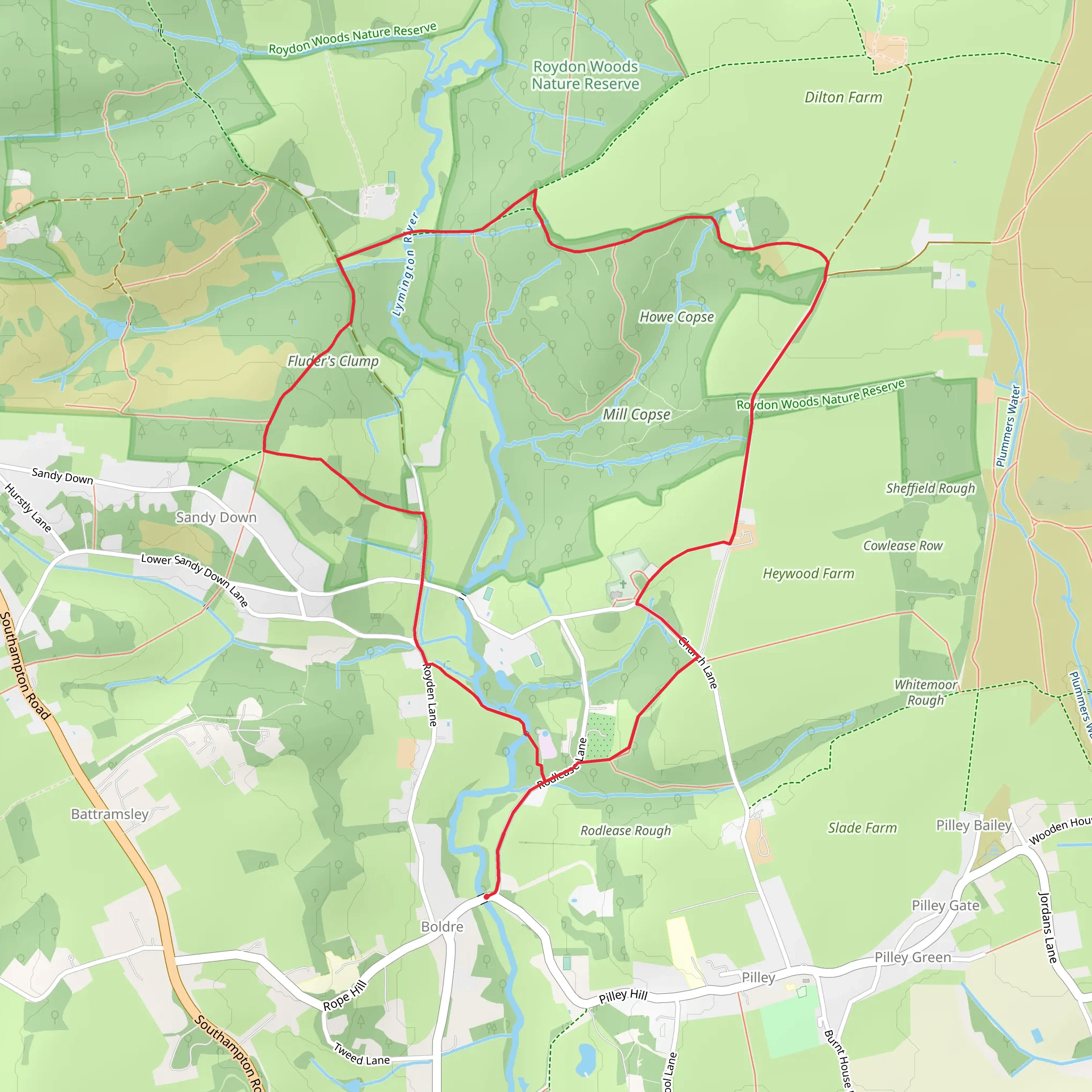 Boldre Village Walk mobile static map