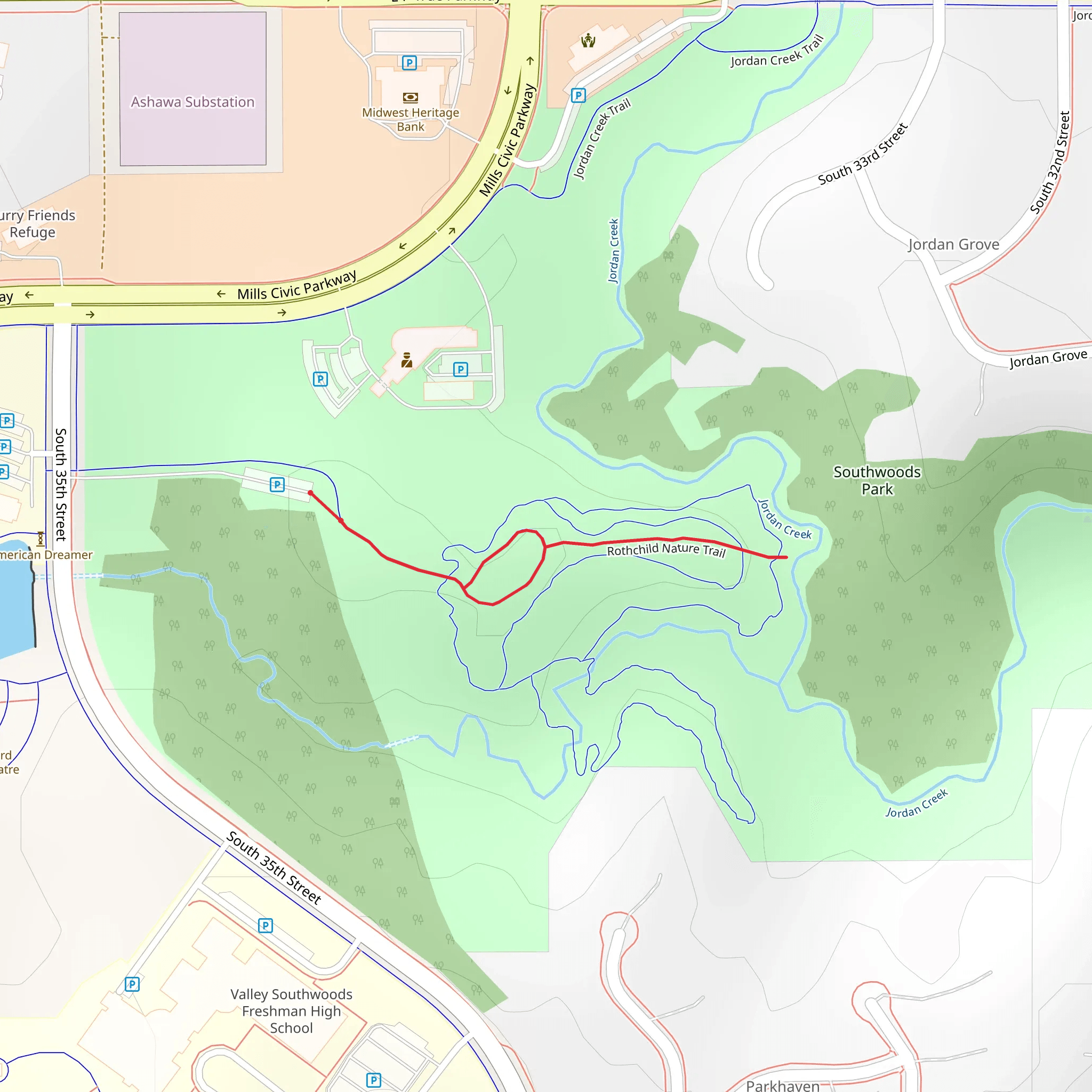 Rothchild Nature Loop Trail mobile static map