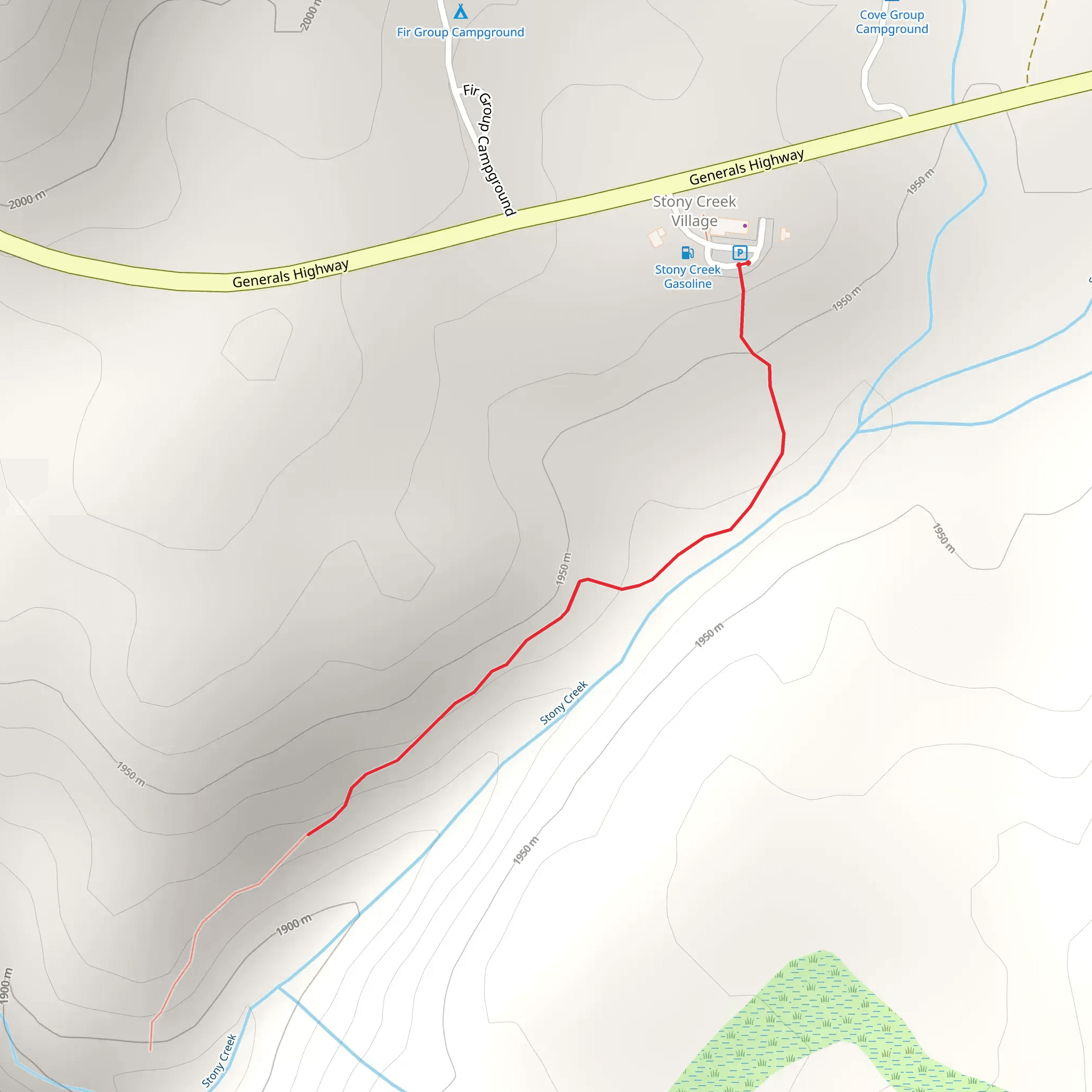 Stony Creek Out and Back mobile static map