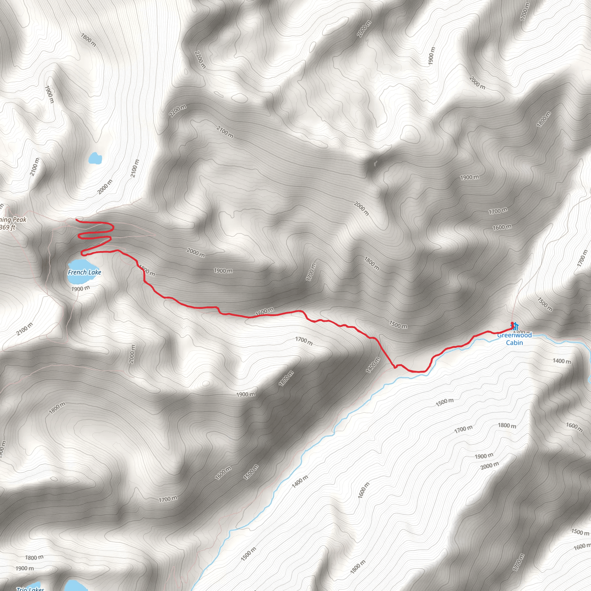 French Lake via North Fork Fish Creek Trail mobile static map