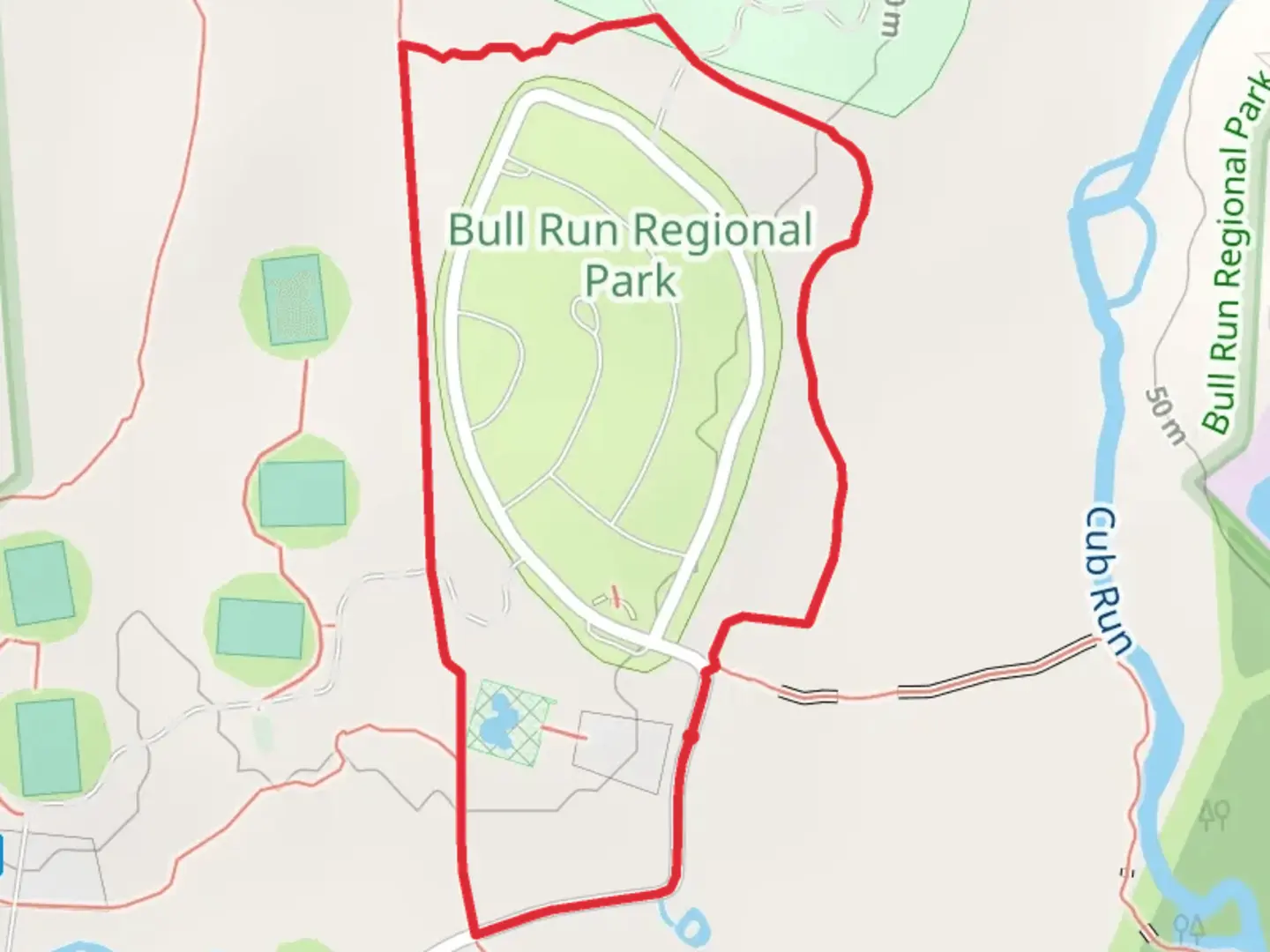 An image depicting the trail Bluebell and White Trail and its surrounding area.