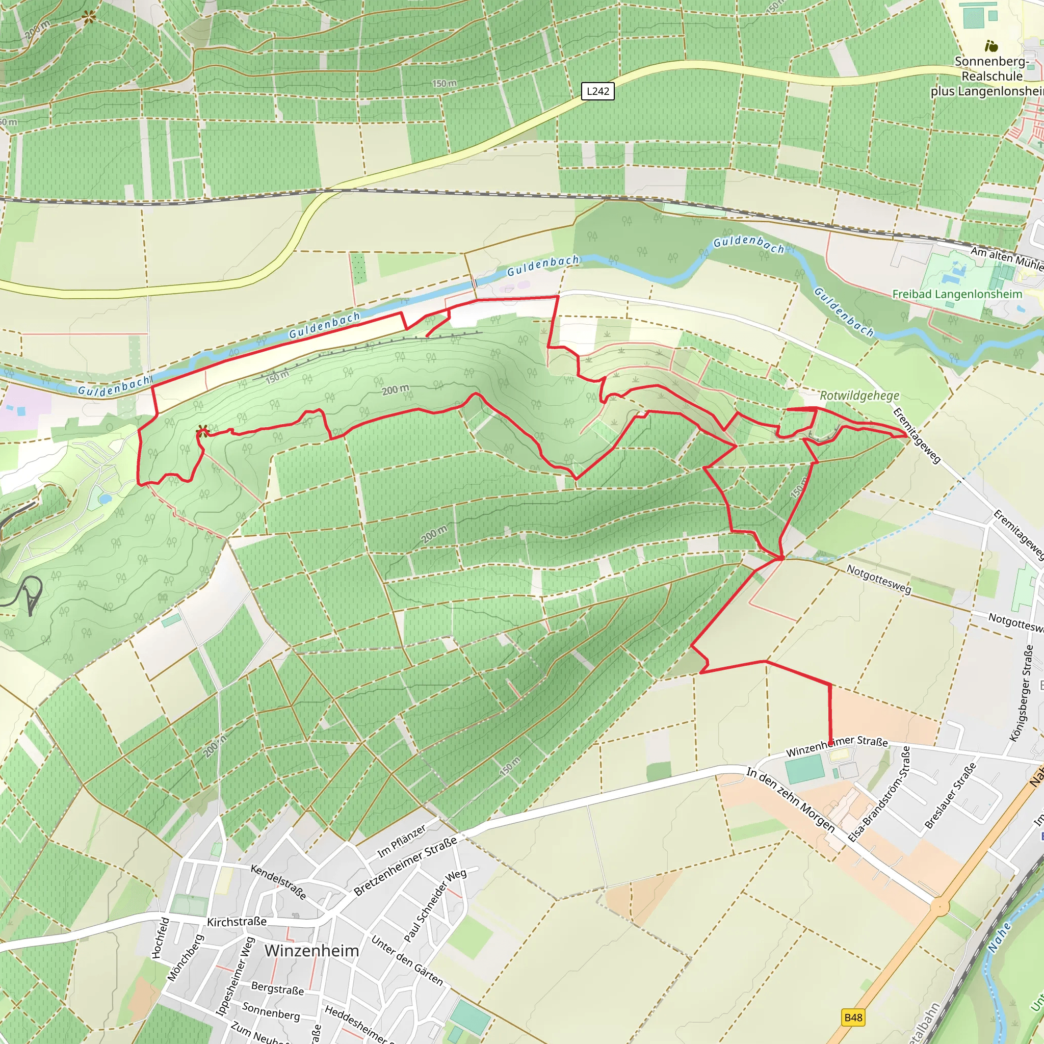 Felseneremitage Loop mobile static map