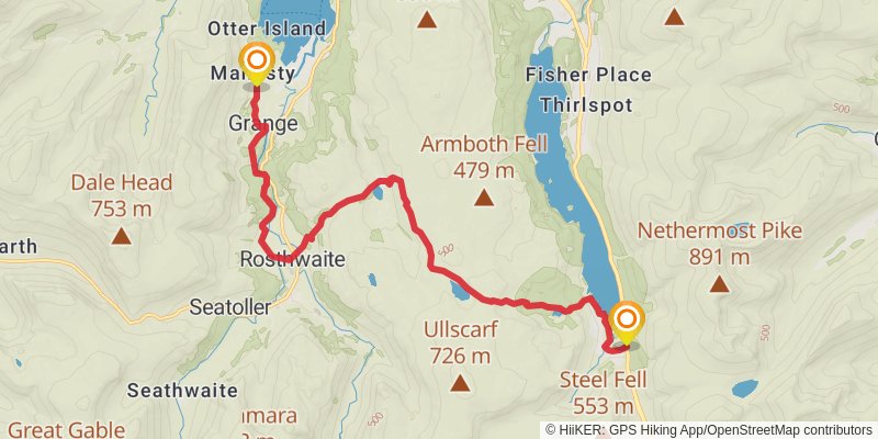 Wordsworth Memorial Way stage 3 Map