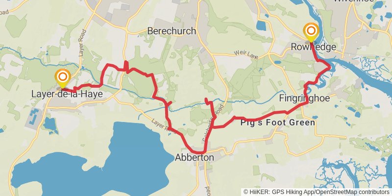 Camuplodunum Loop from Horkesley Heath stage 2 Map