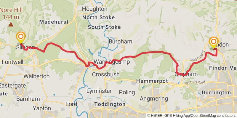 Southampton to Sandwich Walk stage 6 Map