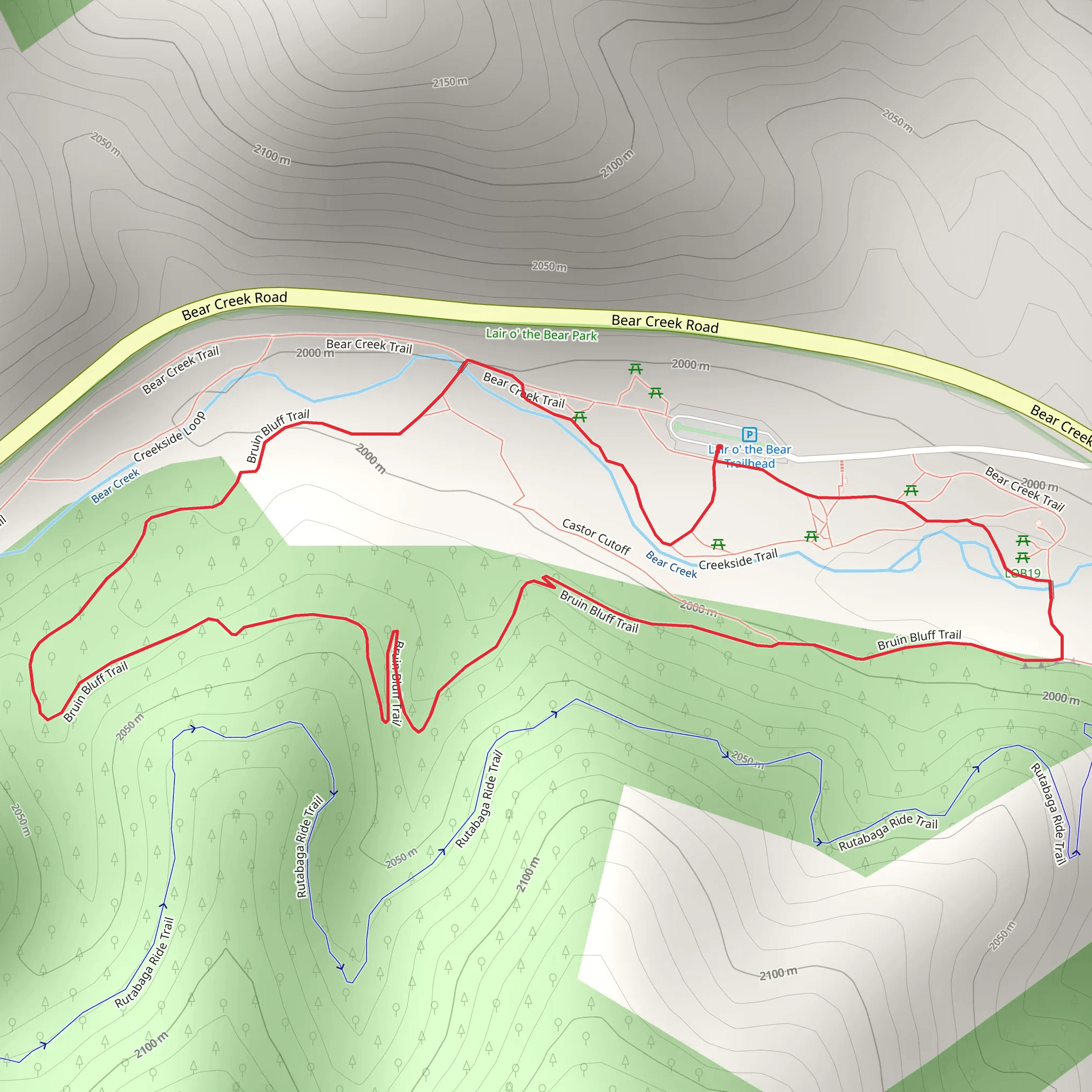 Bruin Bluff Loop Trail mobile static map