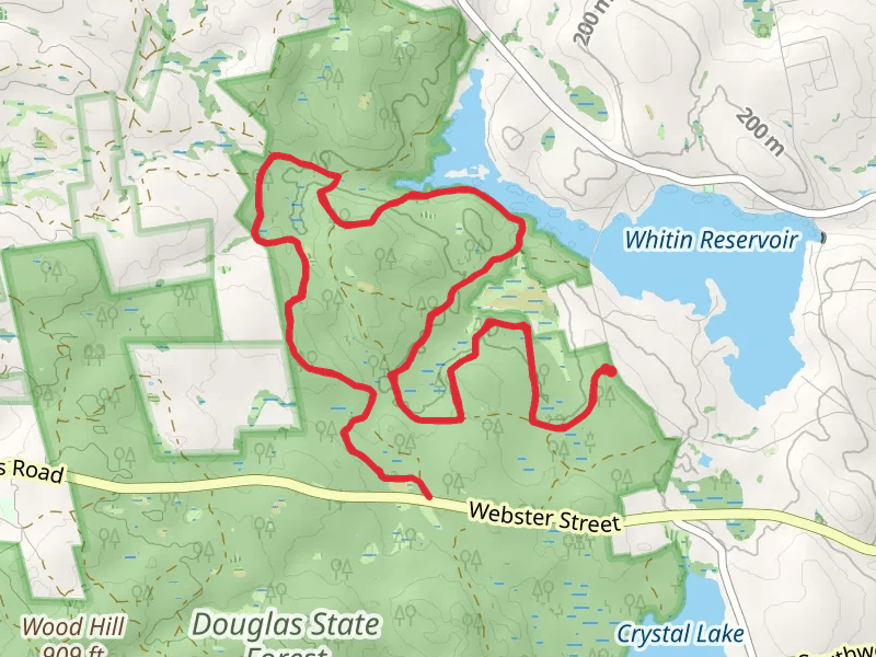 Streeter Trail, Whitin Reservoir and Midstate Trail