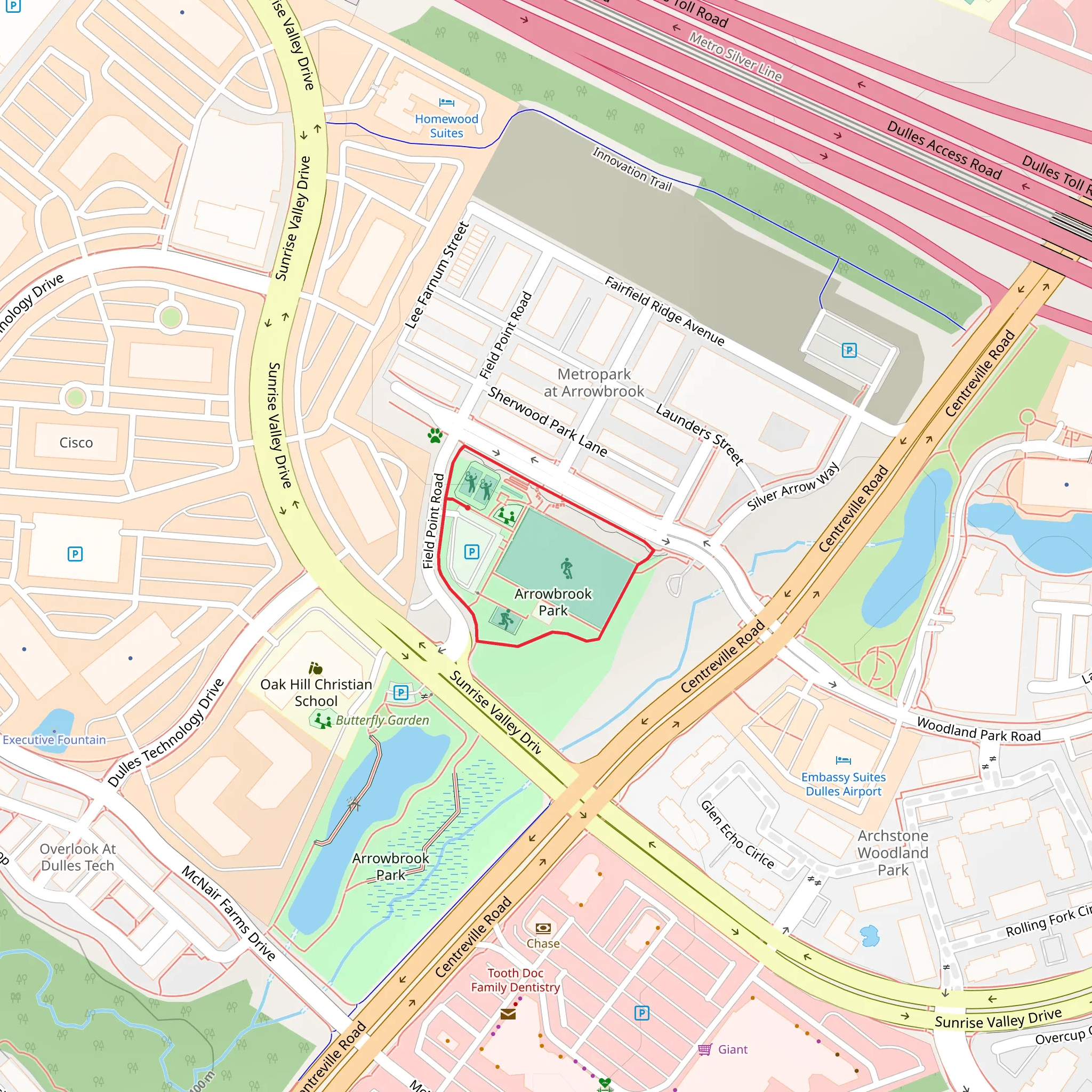 Arrowbrook Park Loop mobile static map