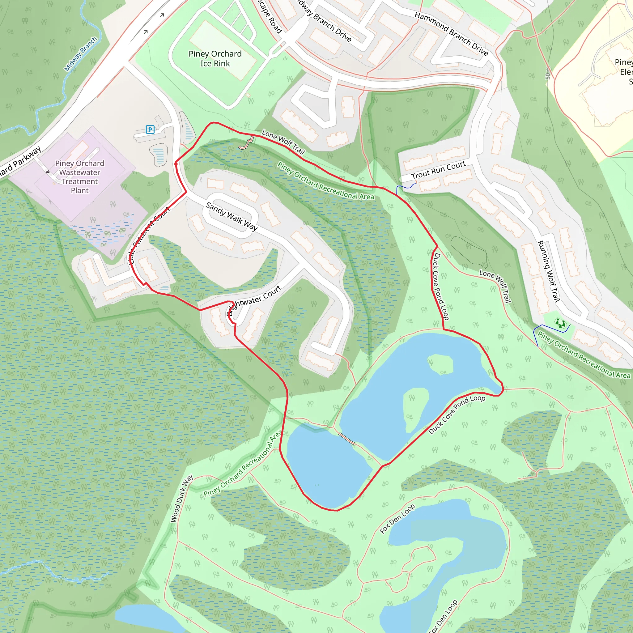 Duck Cove Pond Loop mobile static map