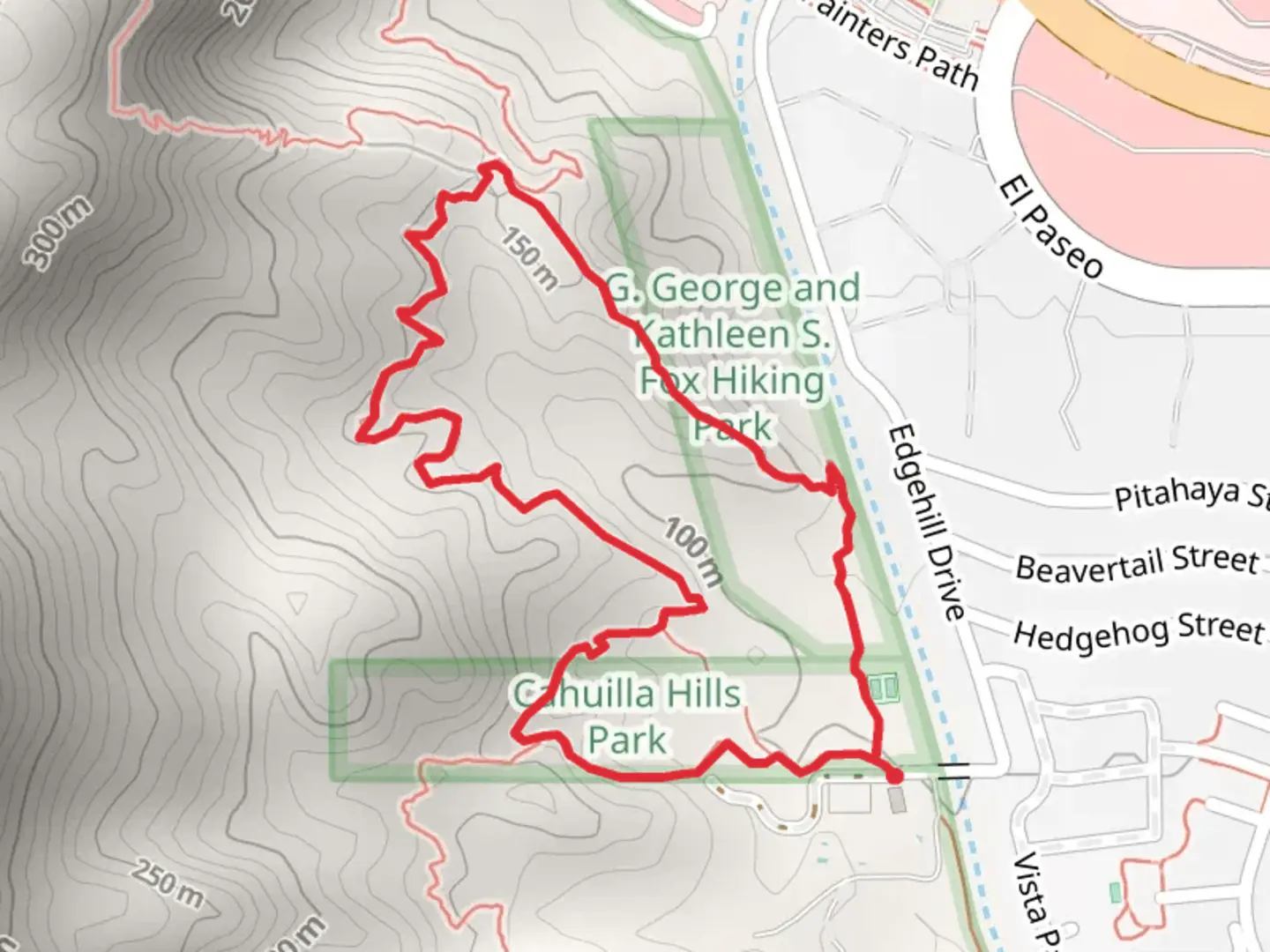 An image depicting the trail Gabby Hayes, Hopalong Cassidy, and Herb Jeffries Loop Trail and its surrounding area.