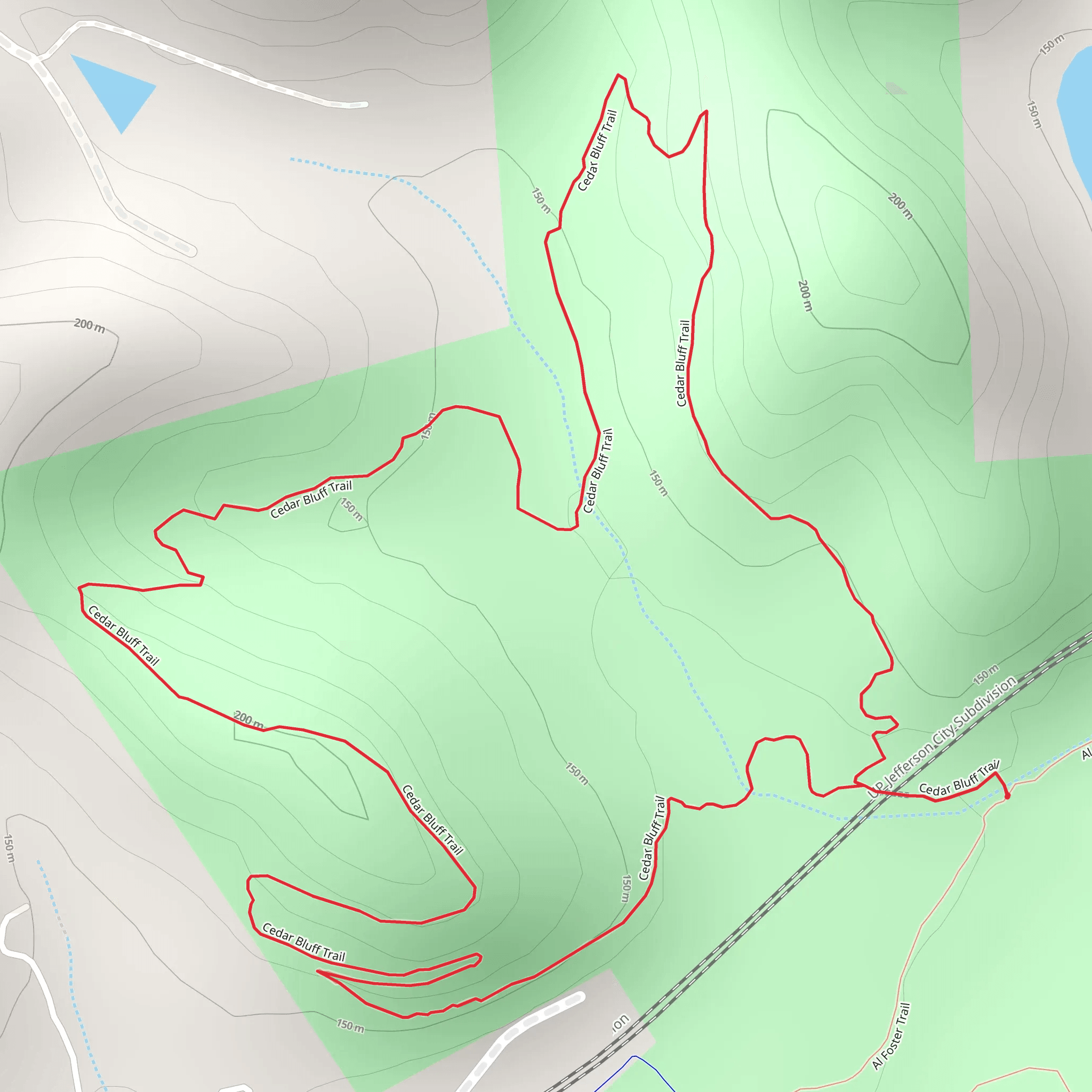 Cedar Bluff Trail Loop mobile static map