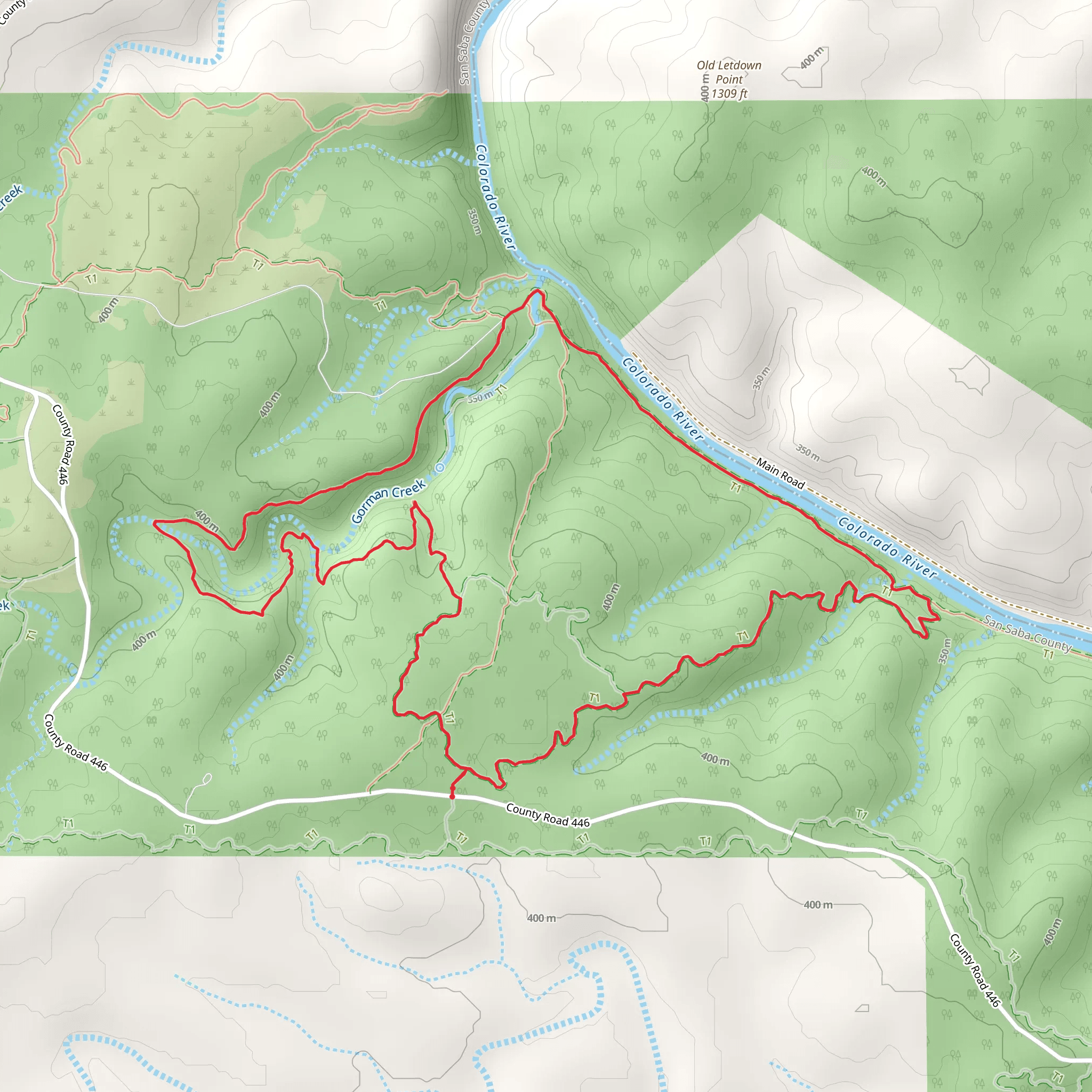 Tinaja and Dogleg Canyon Loop Trail mobile static map