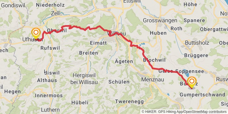 Camino Lucerne-Geneva stage 2 Map