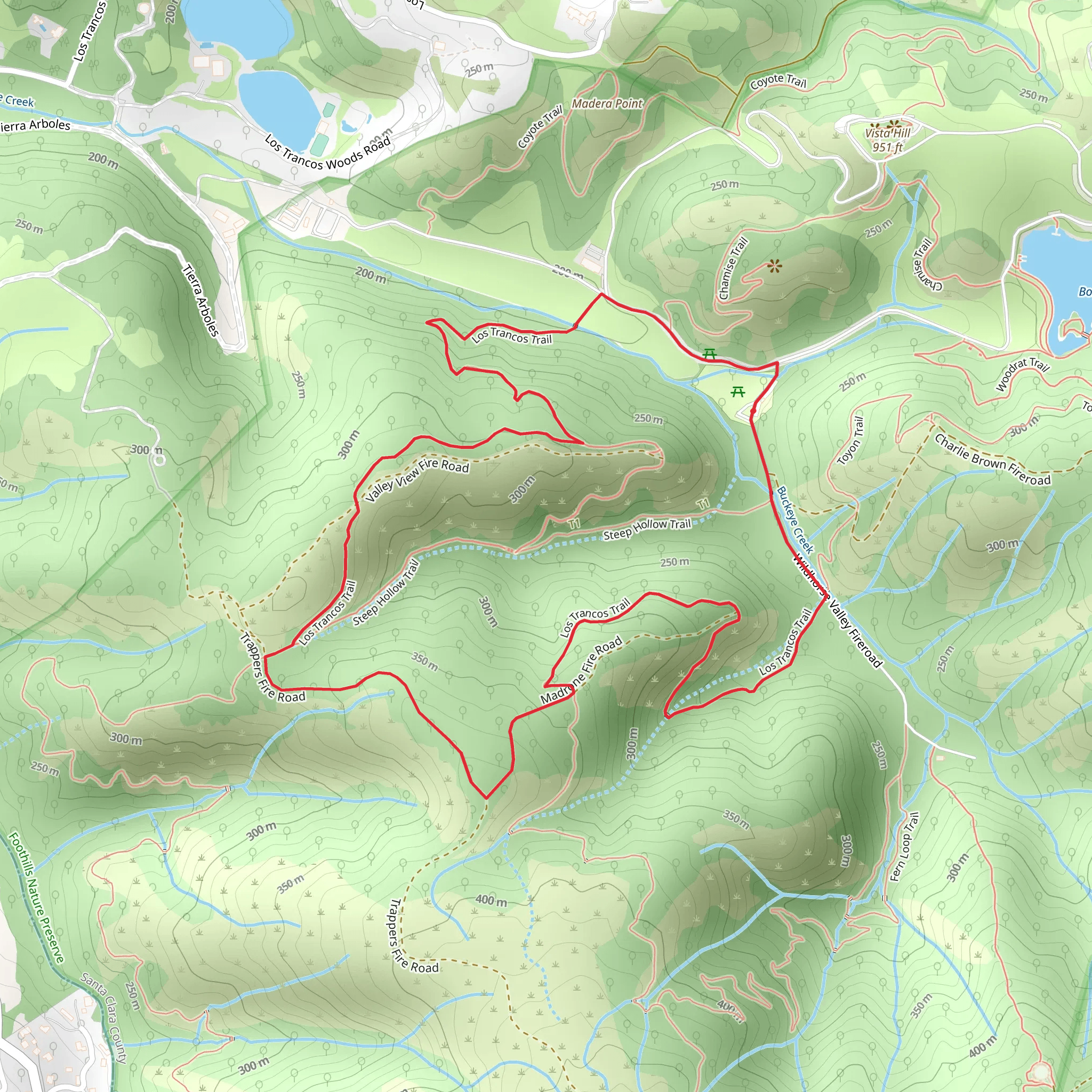 Los Trancos Loop Trail mobile static map