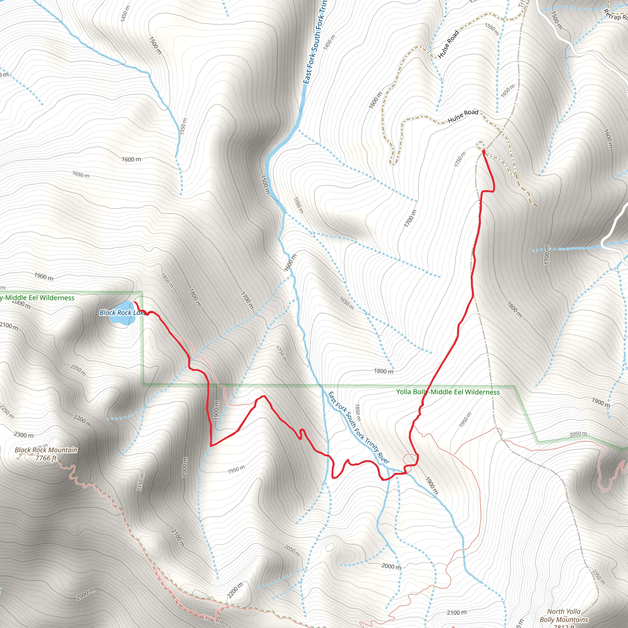 Old Black Rock Lake via Pettijohn Trail mobile static map