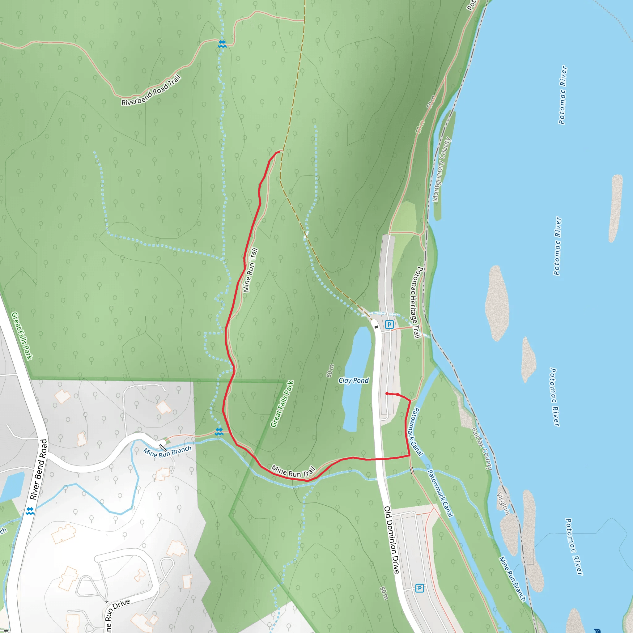 Mine Run Trail mobile static map