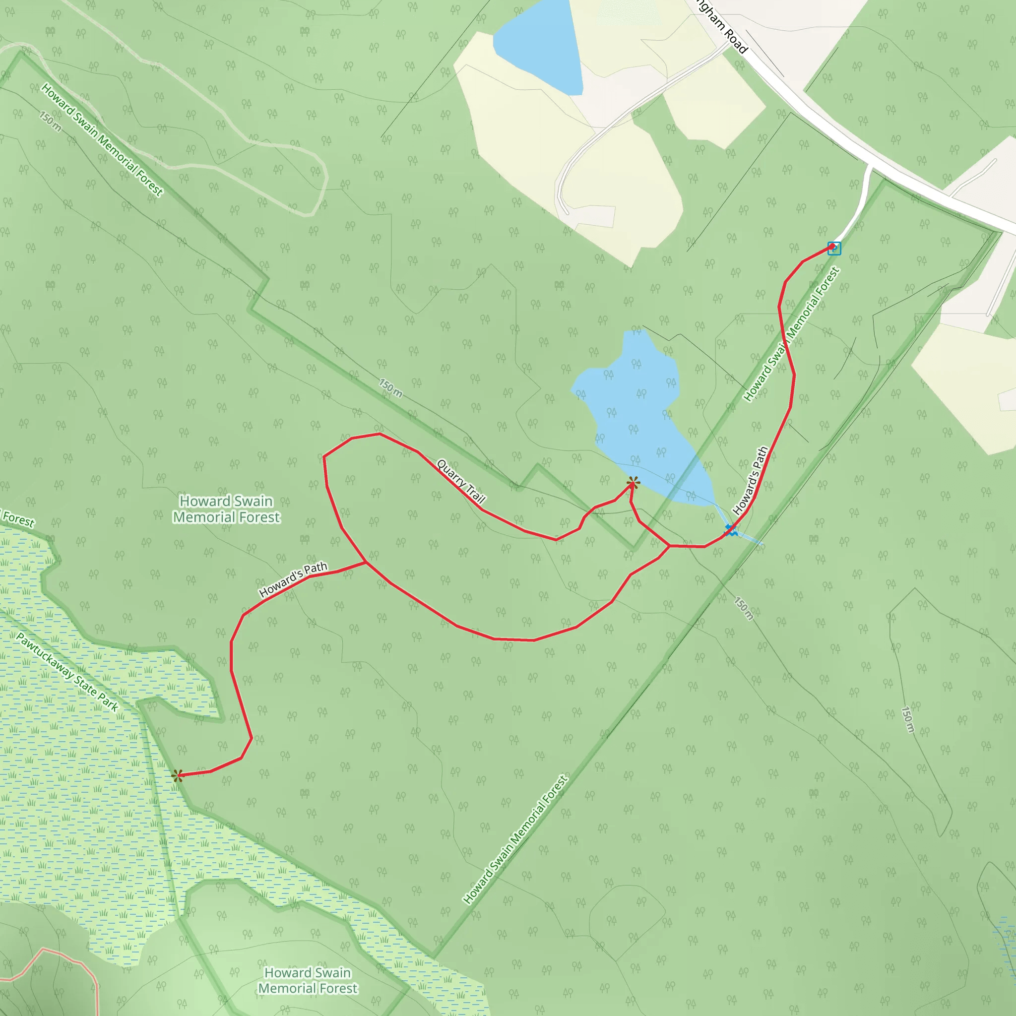 Howard's Path and Quarry Loop Trail mobile static map