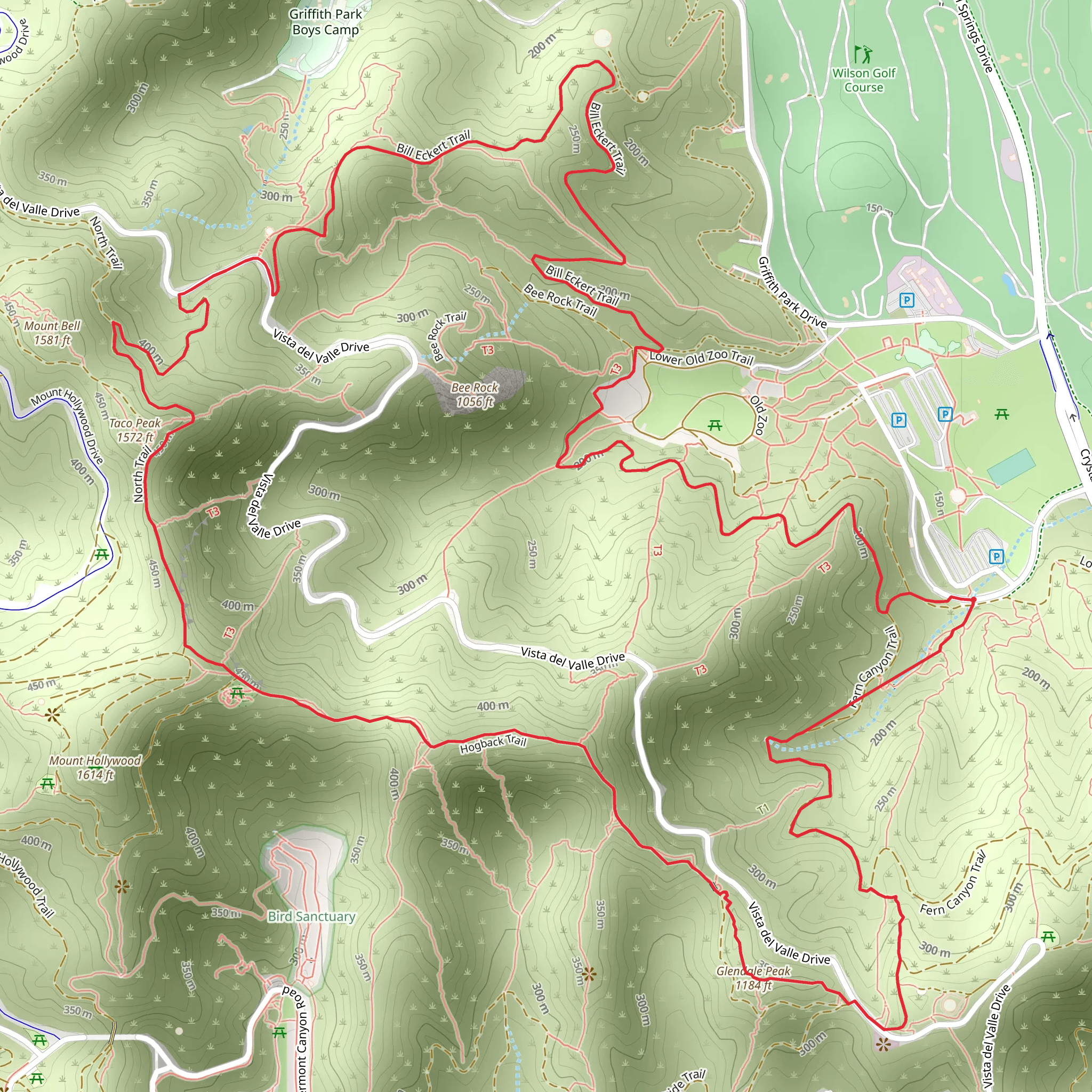 Hogback Trail and Upper Old Zoo Trail Loop mobile static map