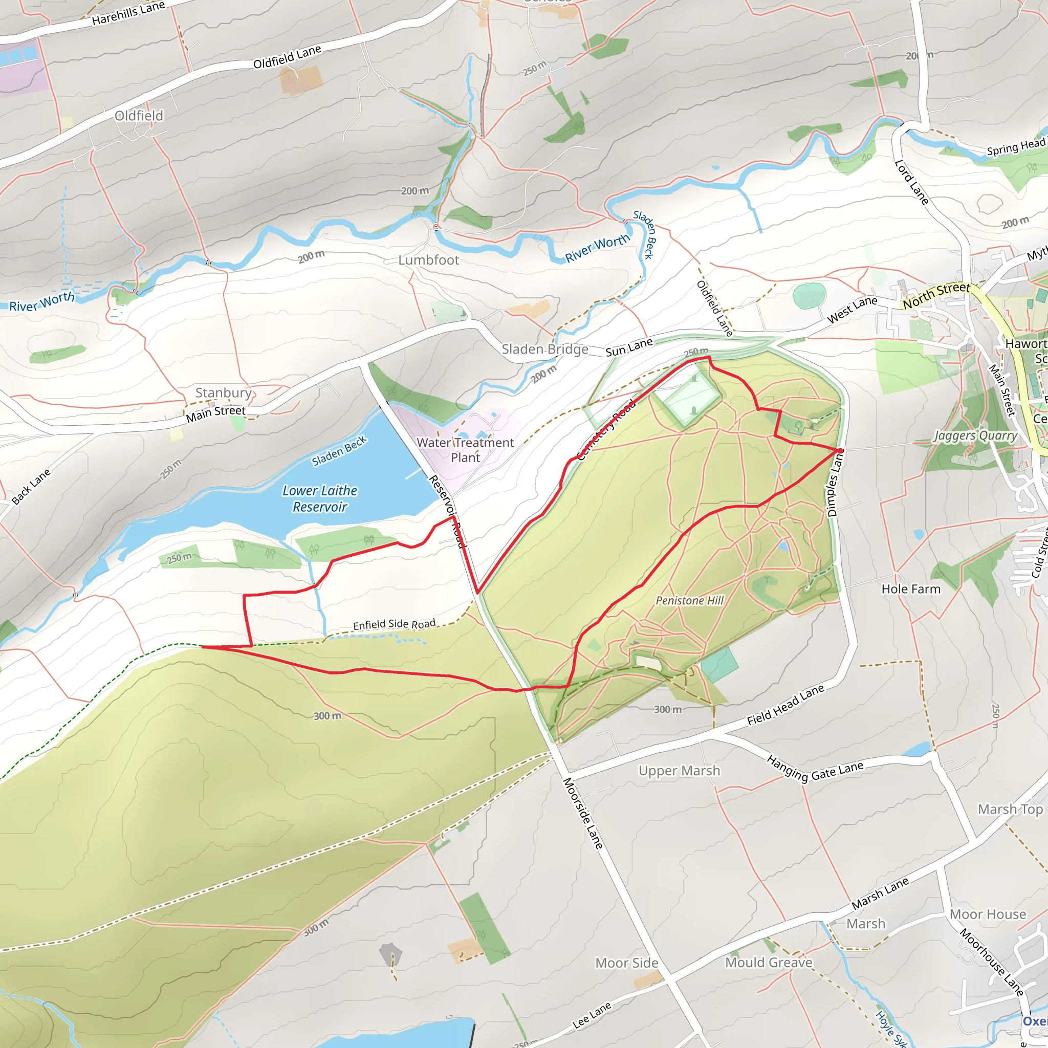 Penistone Hill Country Park Loop mobile static map