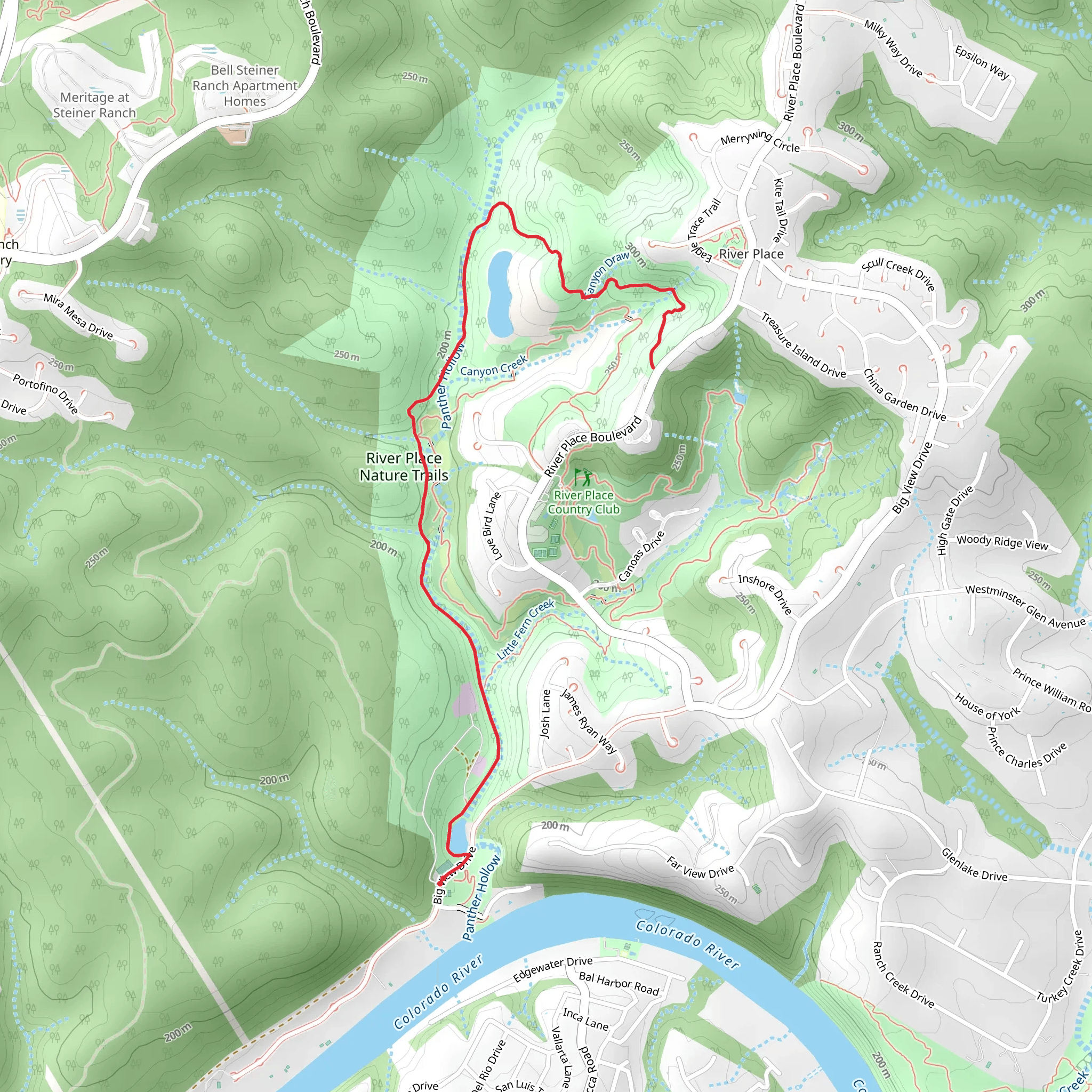 Panther Hollow and Canyon Trail mobile static map