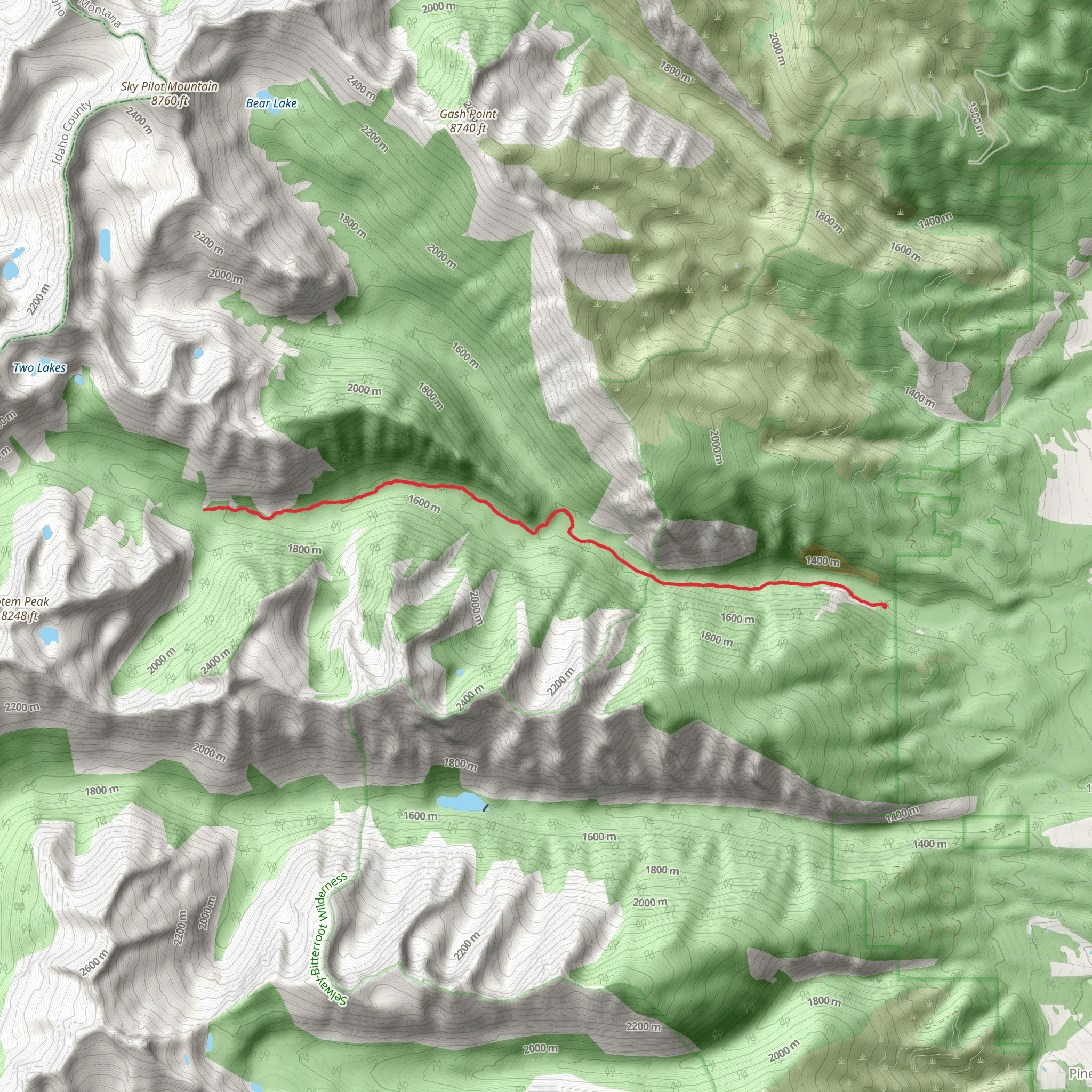 South Fork Bear Creek via Bear Creek Trail mobile static map