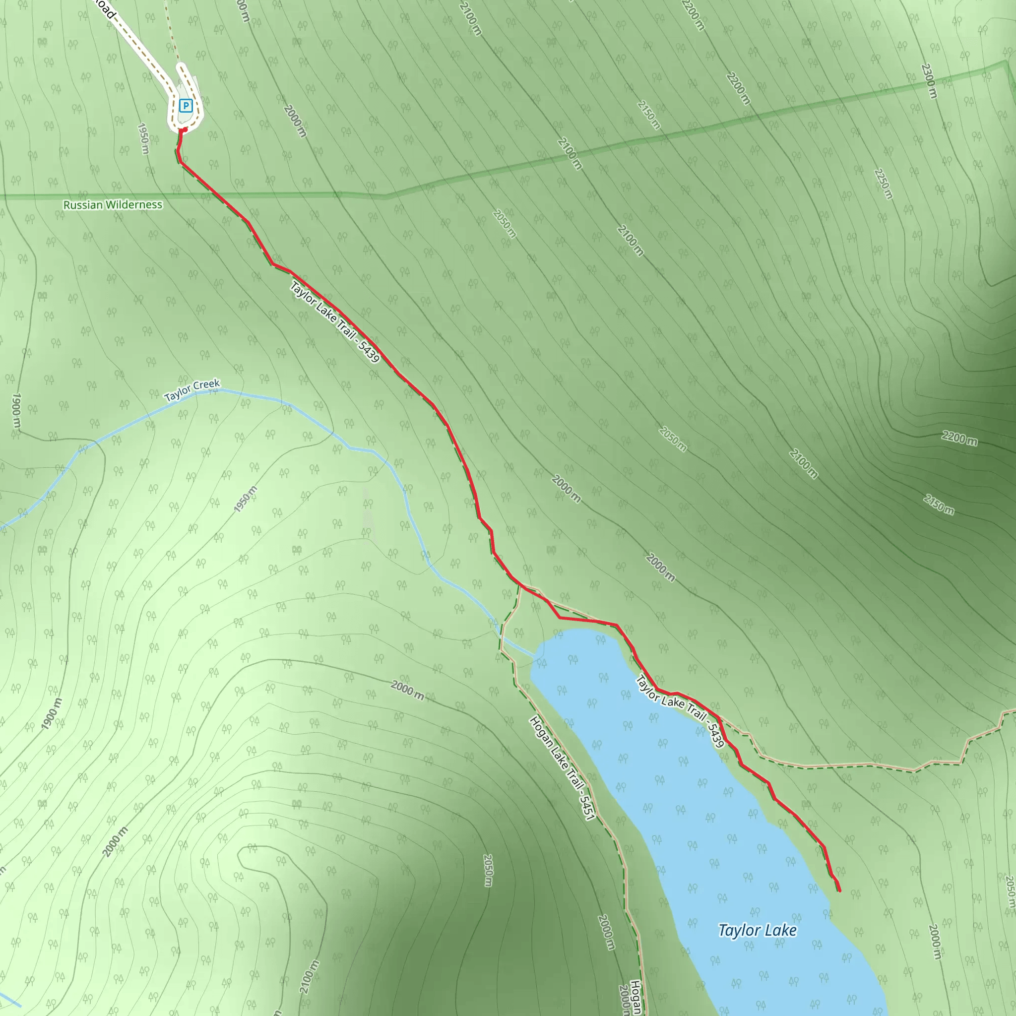 Taylor Lake Trail mobile static map