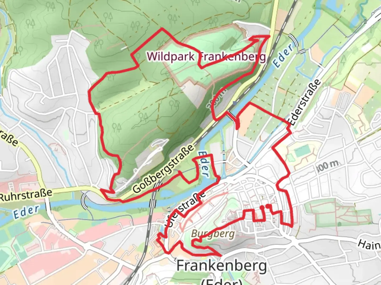 An image depicting the trail Eder via Ederhoehenweg and its surrounding area.