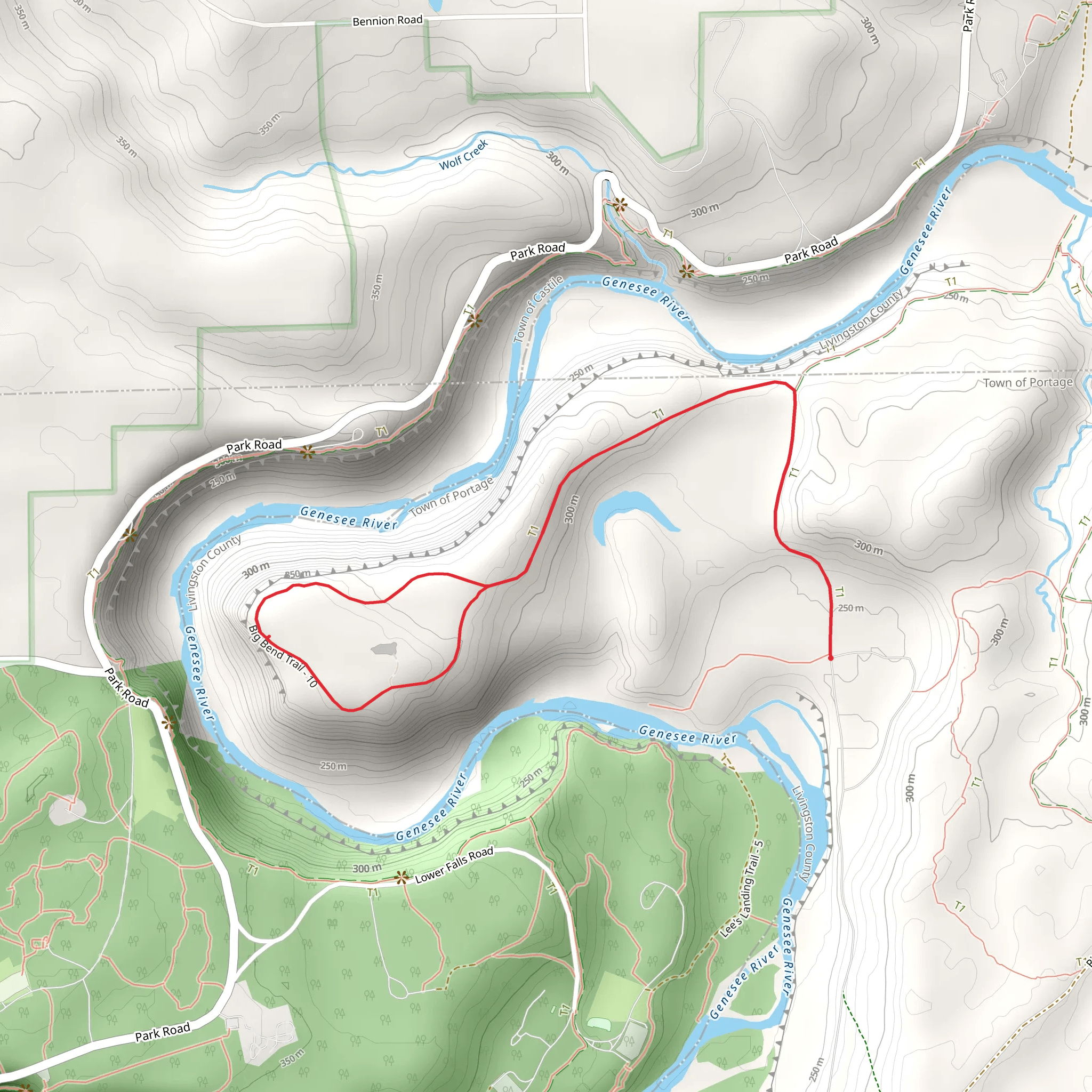 Genesee River Overlook Trail mobile static map
