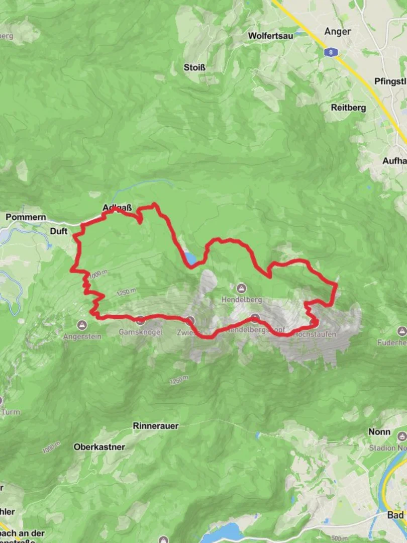 An image depicting the trail Frillensee, Hochstaufen and Gamsknogel Loop and its surrounding area.