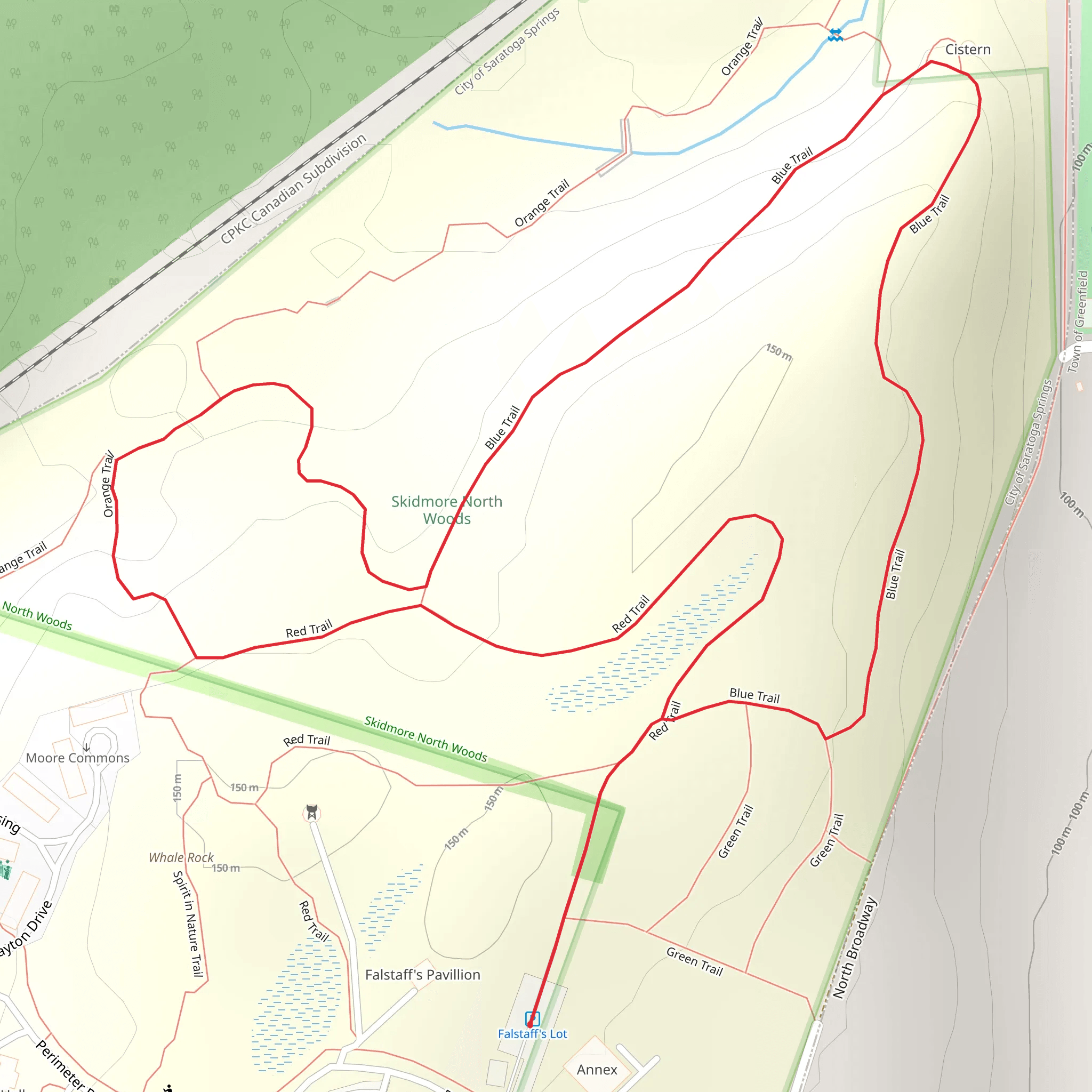 Red and Blute Loop Trail mobile static map