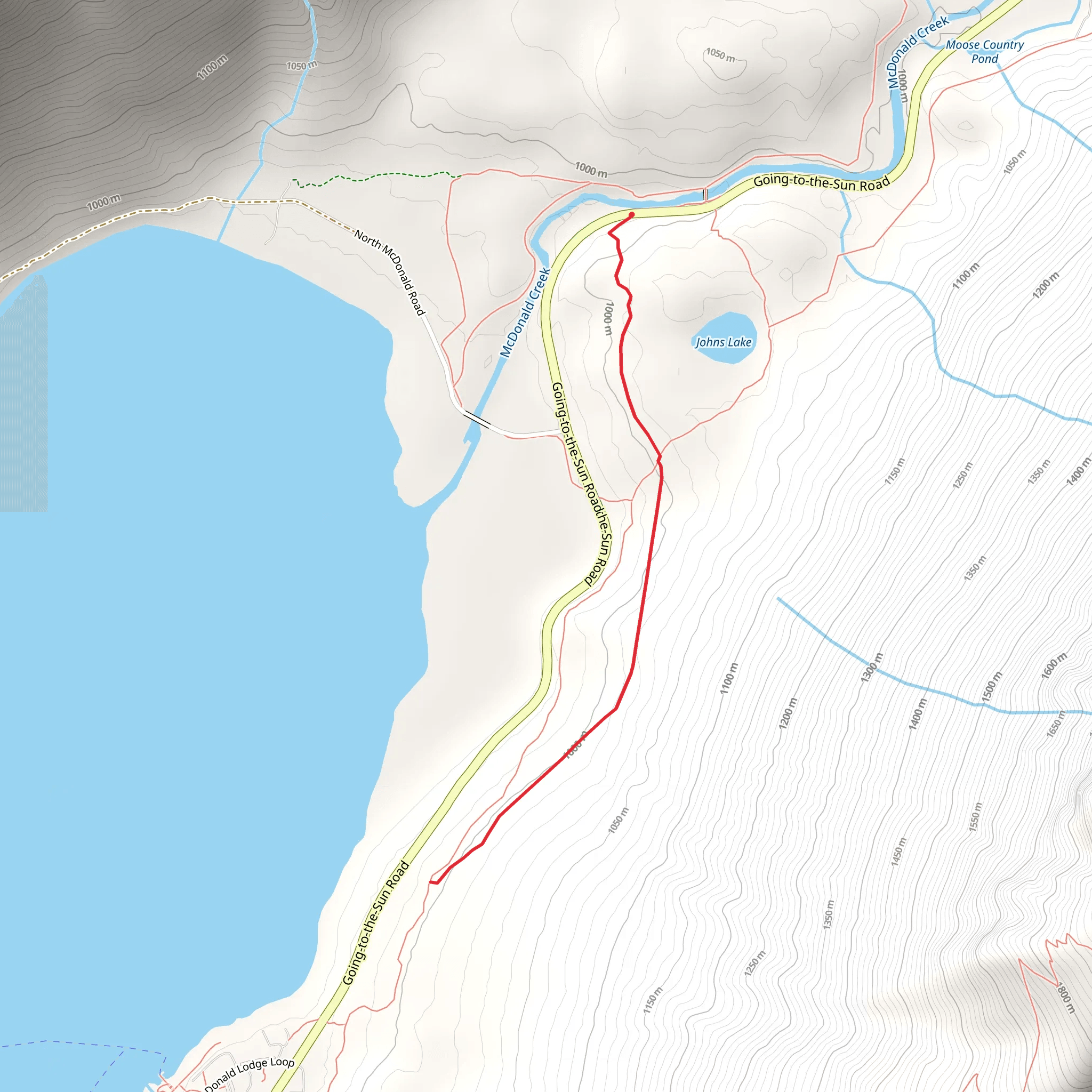 McDonald Horse Trail via McDonald Creek Cutoff Trail mobile static map