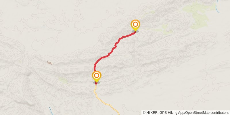 Standley Chasm High Route Loop stage 2 Map