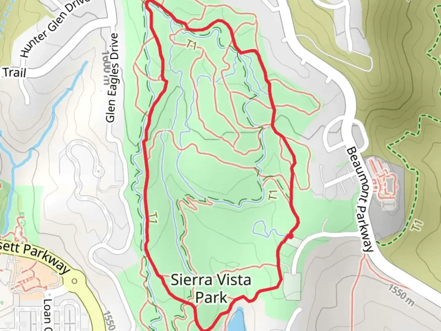 An image depicting the trail Sierra Vista DG Path Loop and its surrounding area.